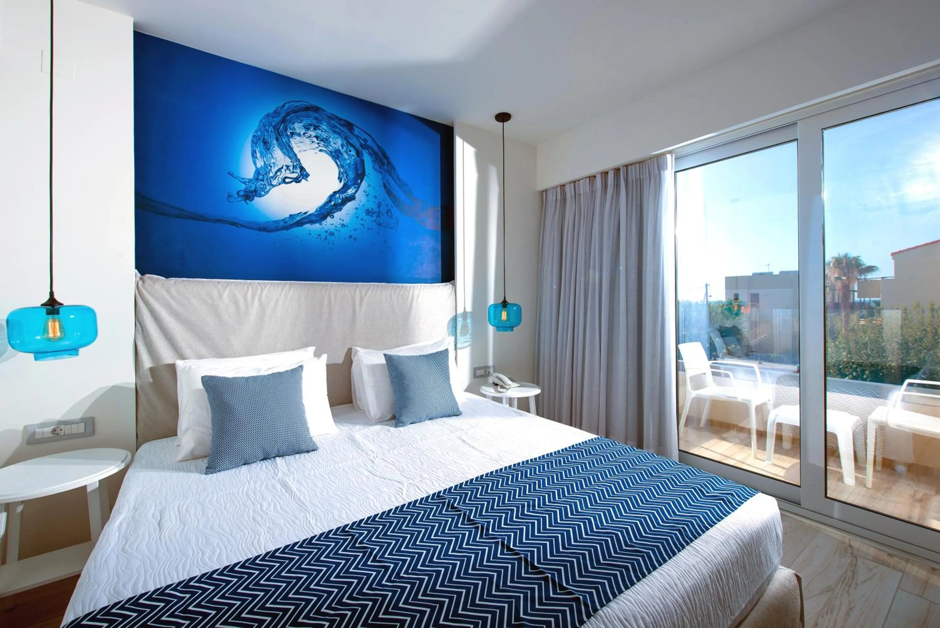 Bed in Odyssia Beach Hotel