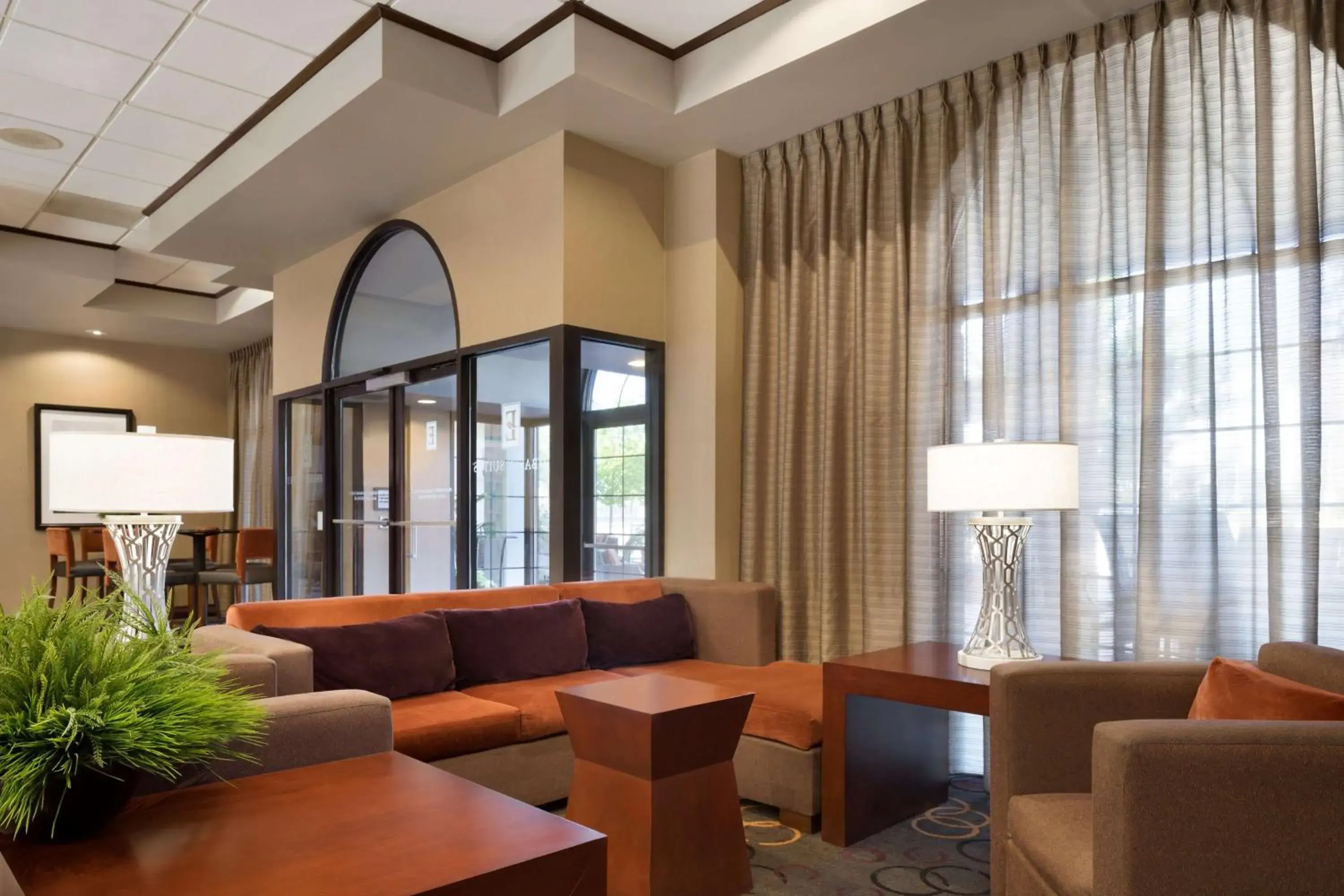 Lobby or reception in Embassy Suites Des Moines Downtown Lobby or reception in Embassy Suites Des Moines Downtown