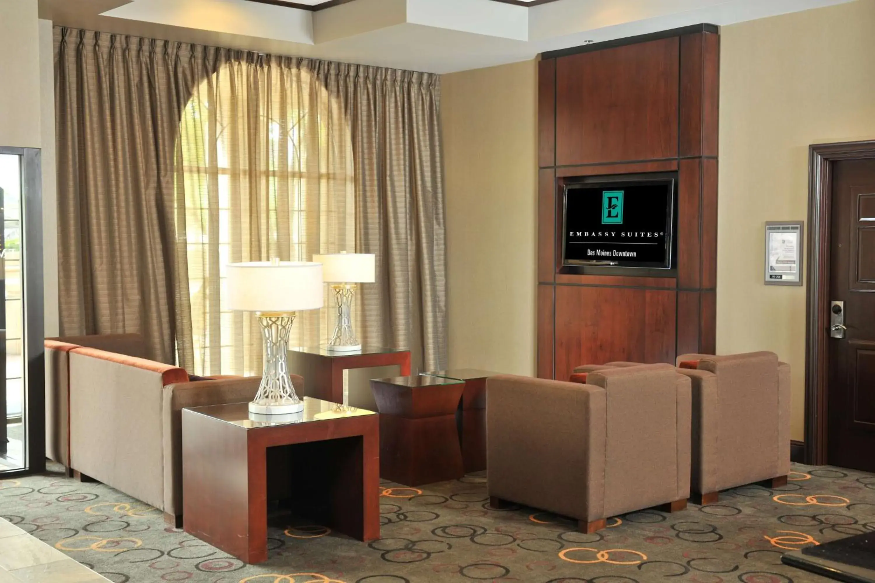 Lobby or reception in Embassy Suites Des Moines Downtown Lobby or reception in Embassy Suites Des Moines Downtown