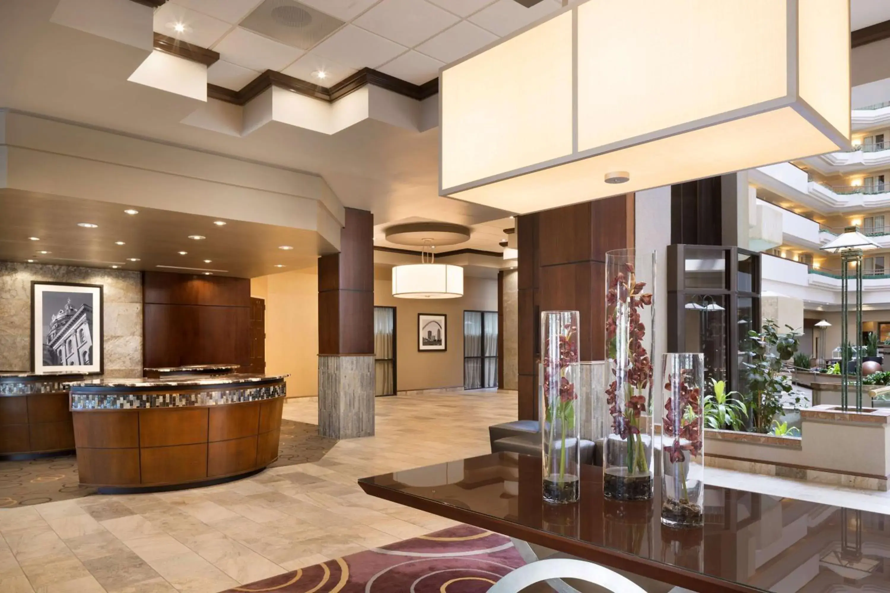 Lobby or reception in Embassy Suites Des Moines Downtown Lobby or reception in Embassy Suites Des Moines Downtown