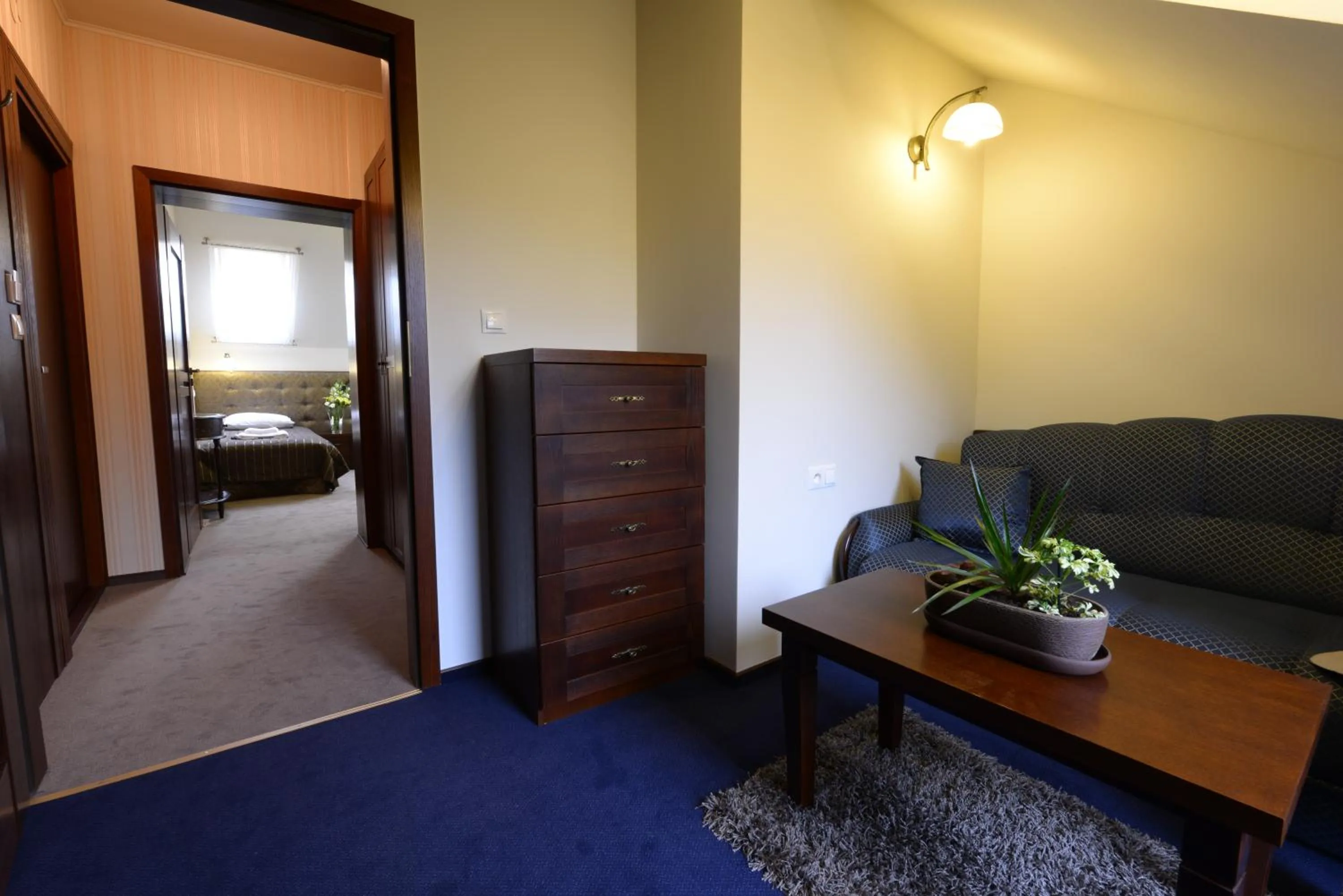 Seating area, Bed in Hotel Fryderyk