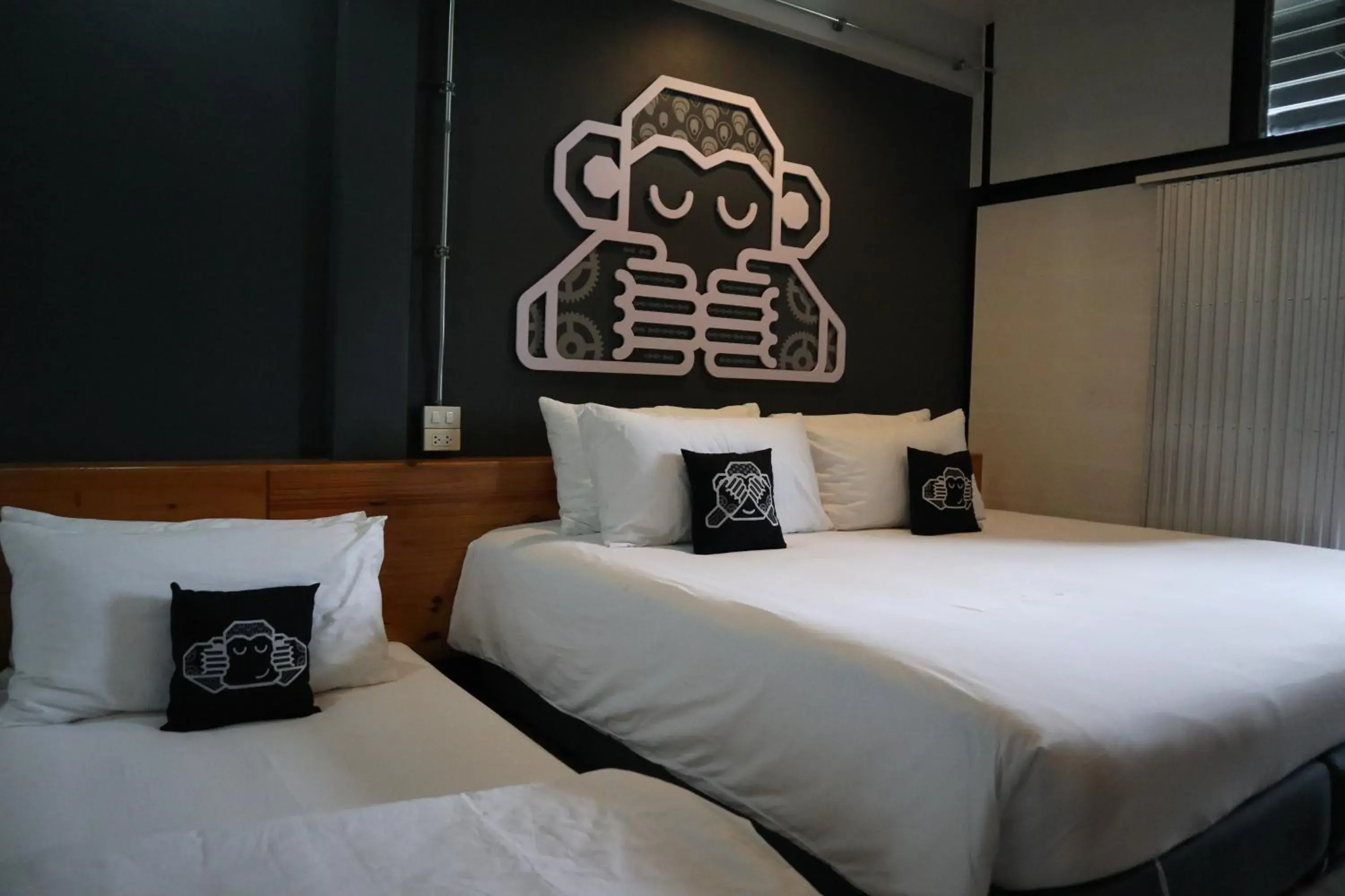 Bed in Blu Monkey Hub & Hotel Surat Thani Bed in Blu Monkey Hub & Hotel Surat Thani