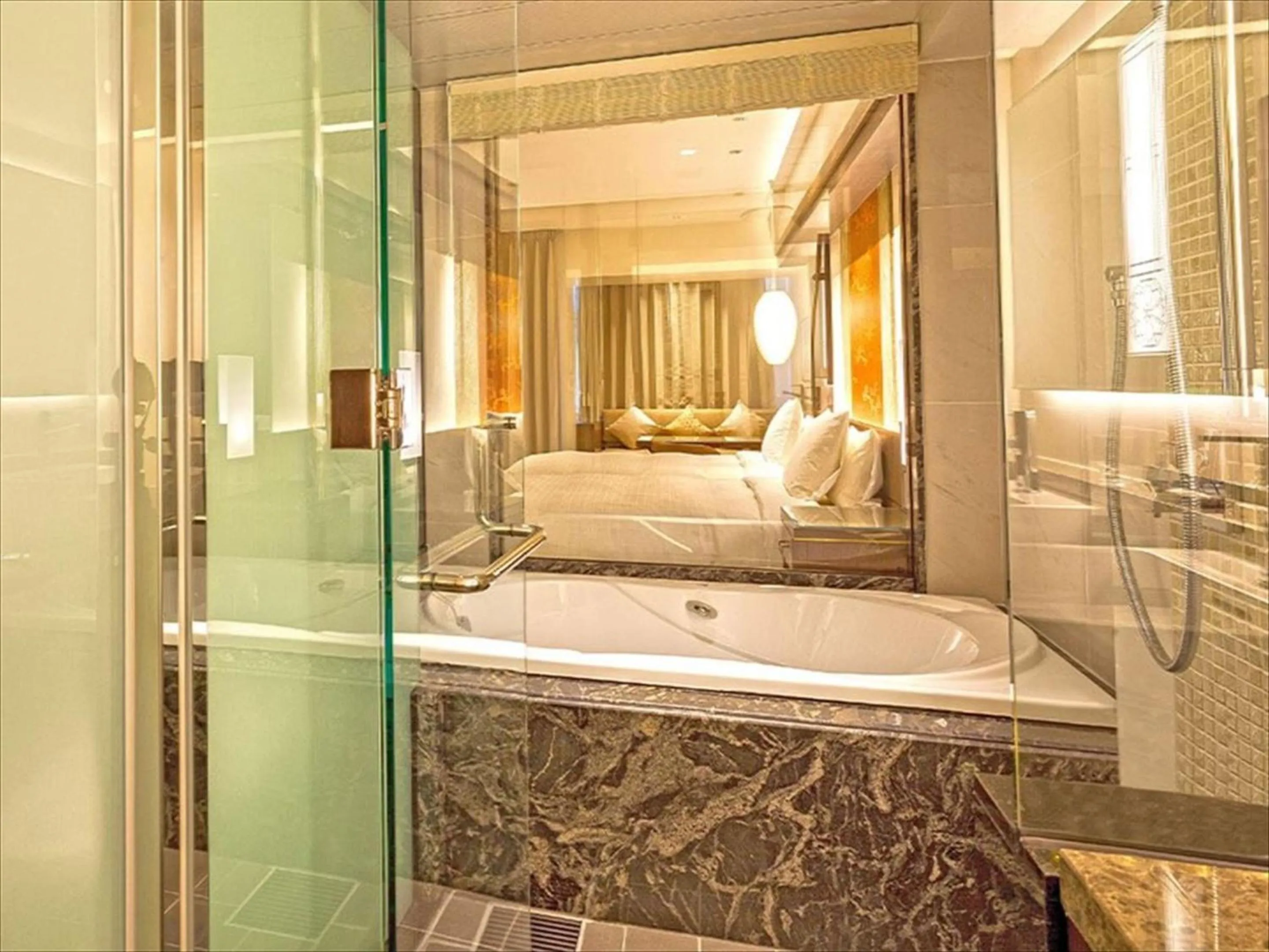 Bathroom, Bed in Okinawa EXES Naha