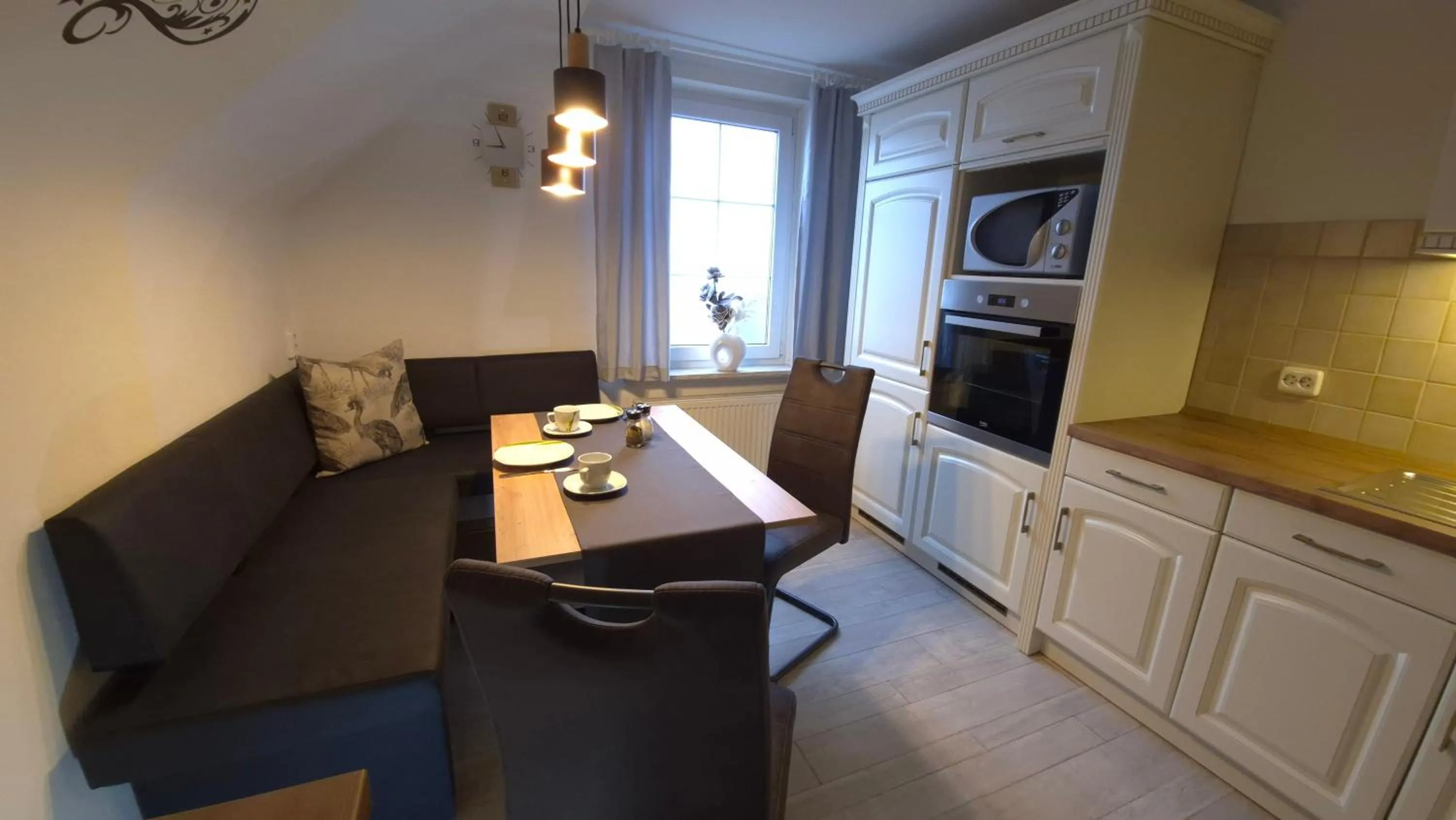 Kitchen or kitchenette in Panoramaferienwohnung Bergwiese