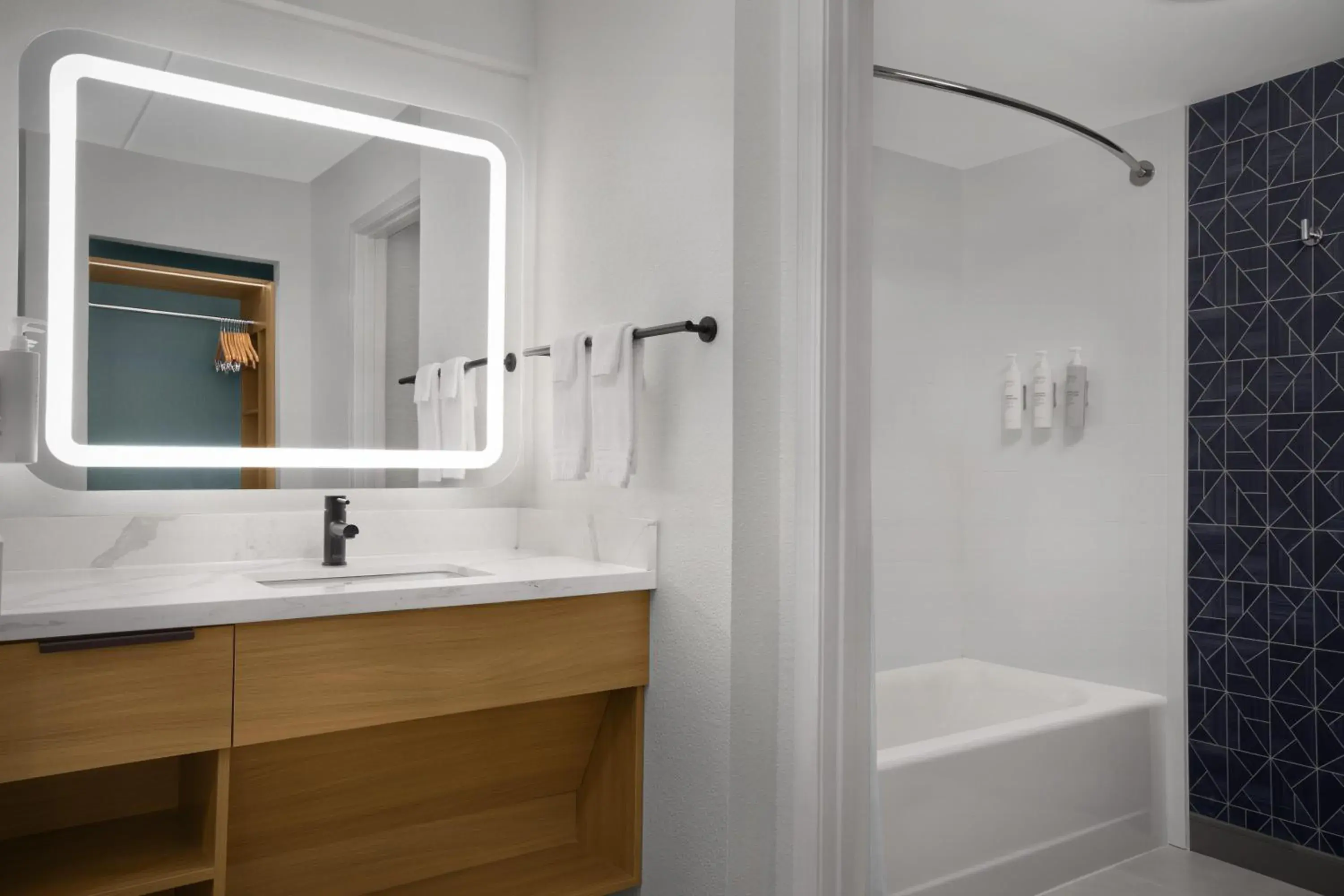 Bathroom in Homewood Suites by Hilton Ft. Worth-North at Fossil Creek Bathroom in Homewood Suites by Hilton Ft. Worth-North at Fossil Creek