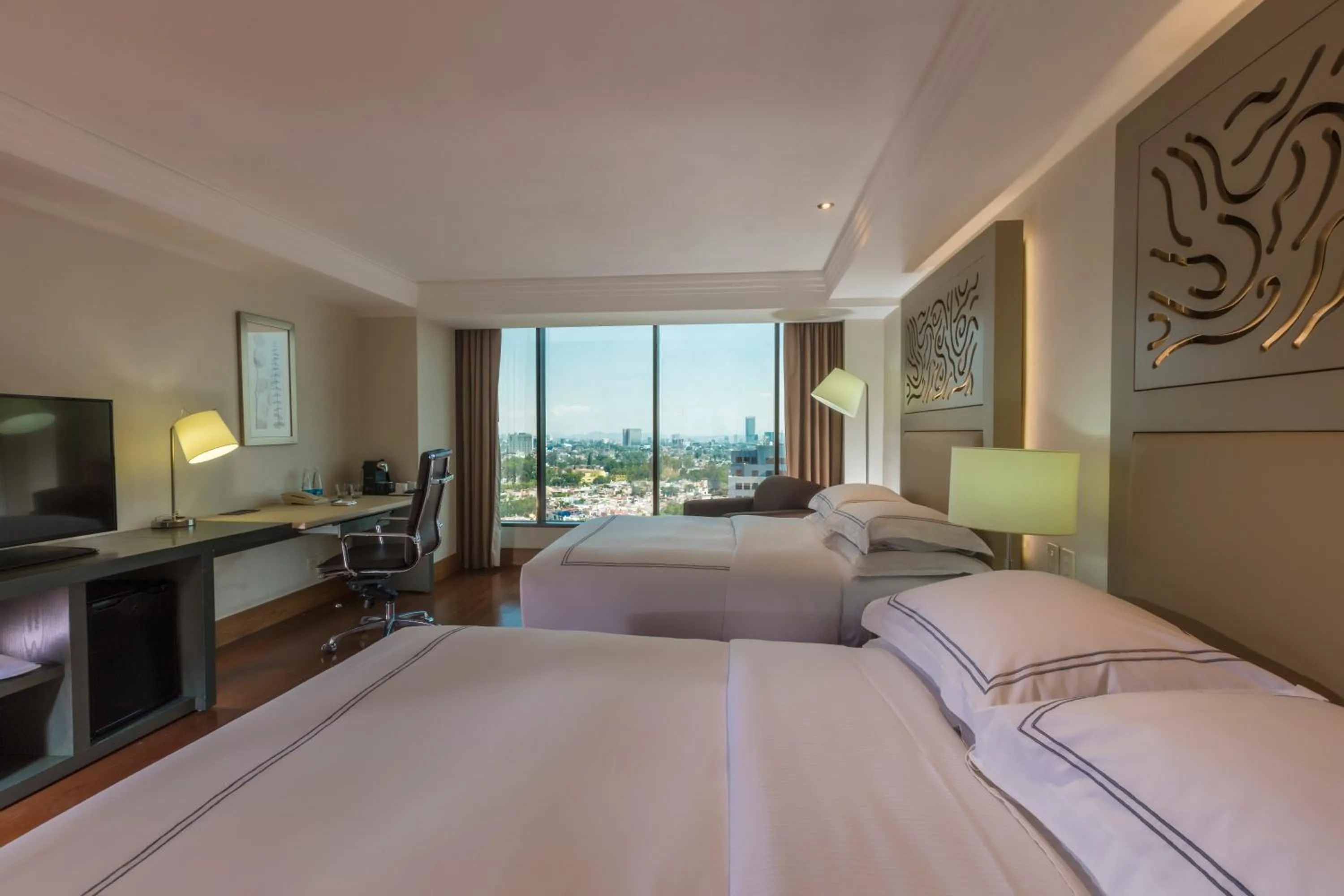 View (from property/room), Bed in Barcelo Guadalajara