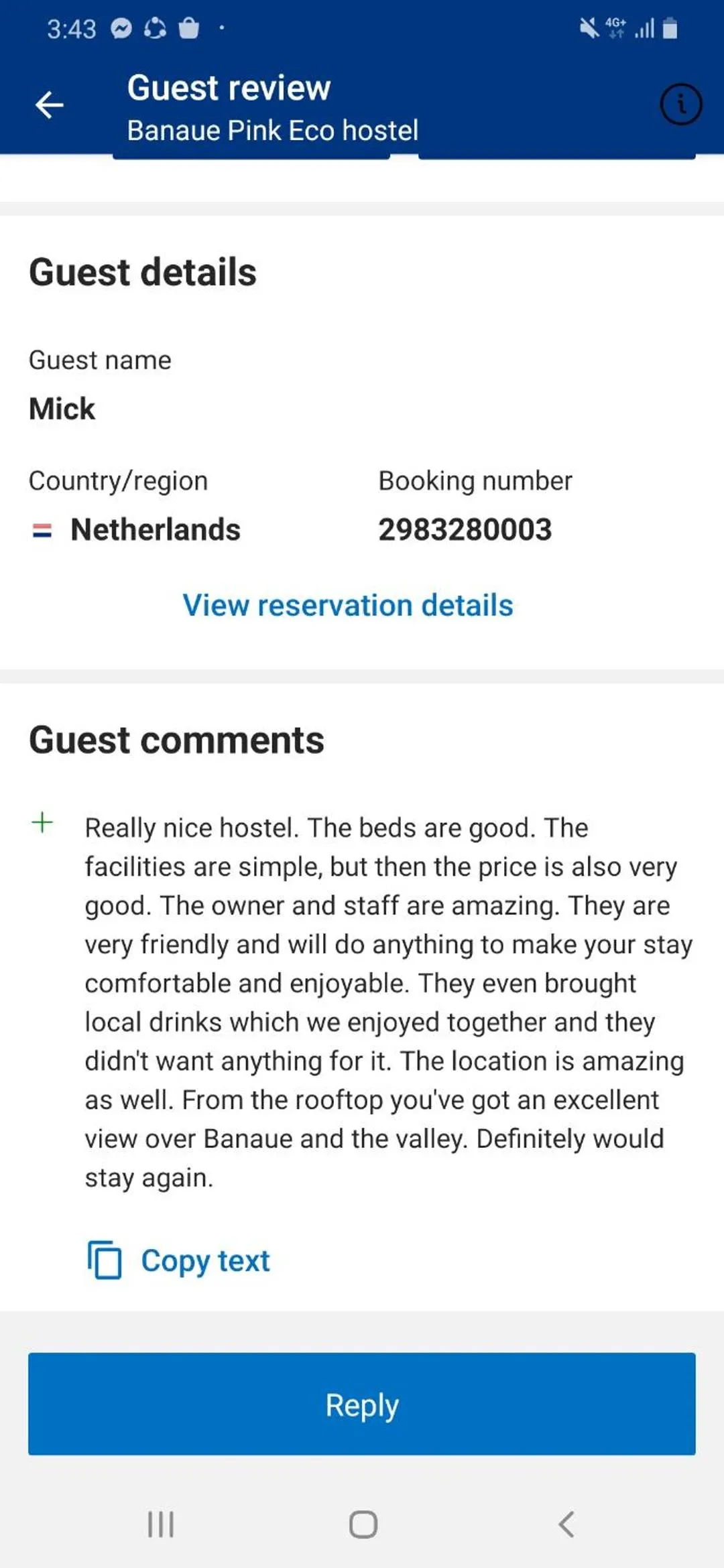 Text overlay in Banaue Pink Eco hostel