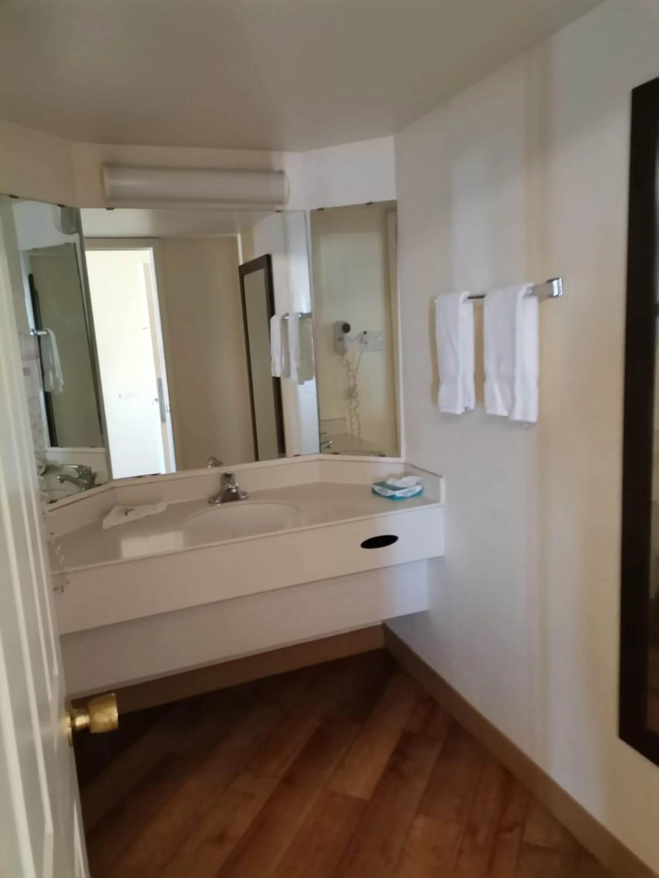 Bathroom in Super 8 by Wyndham San Antonio Near SeaWorld Ingram Park