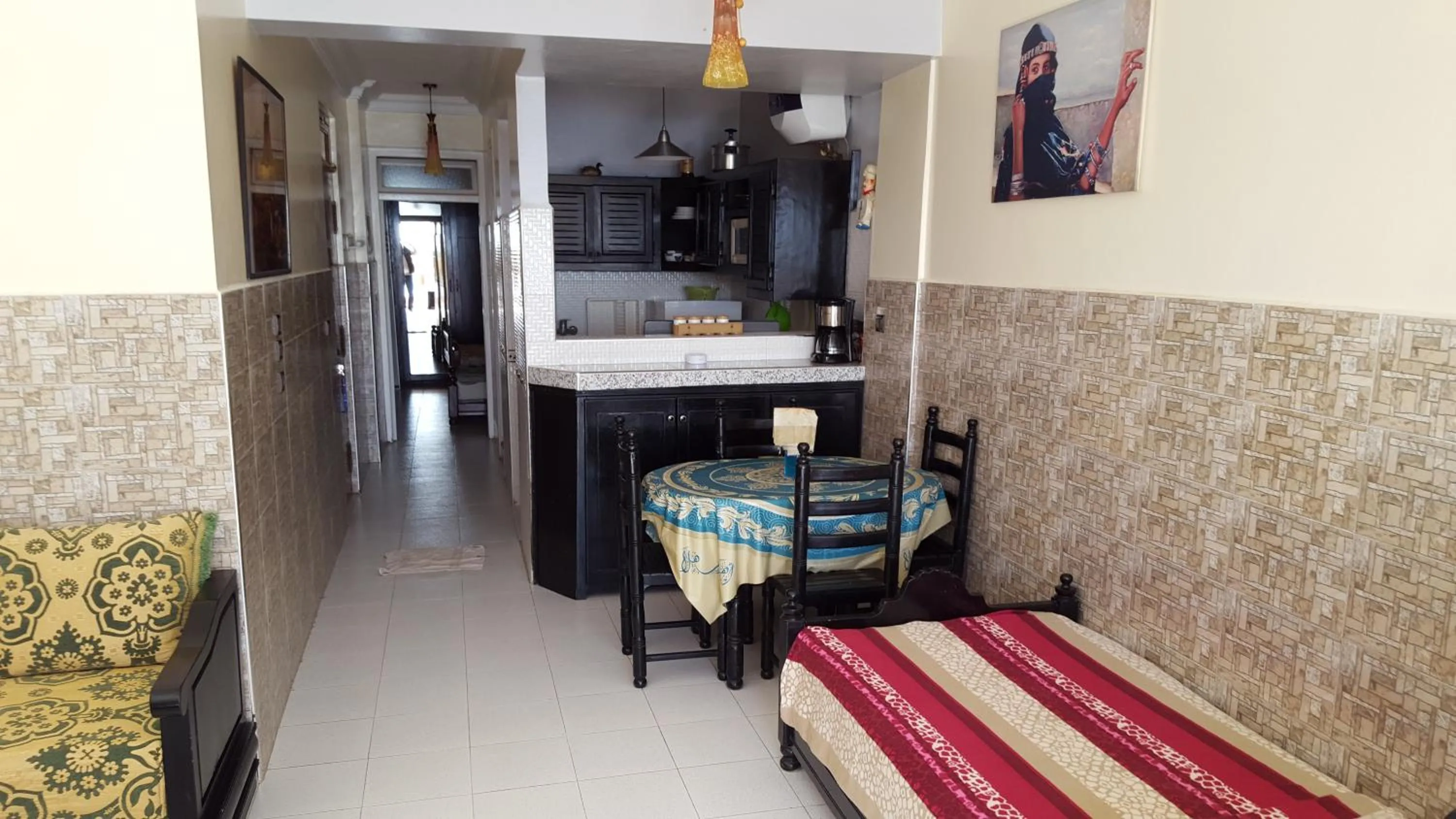 Living room in Beautiful Apartment at the beach of Taghazout