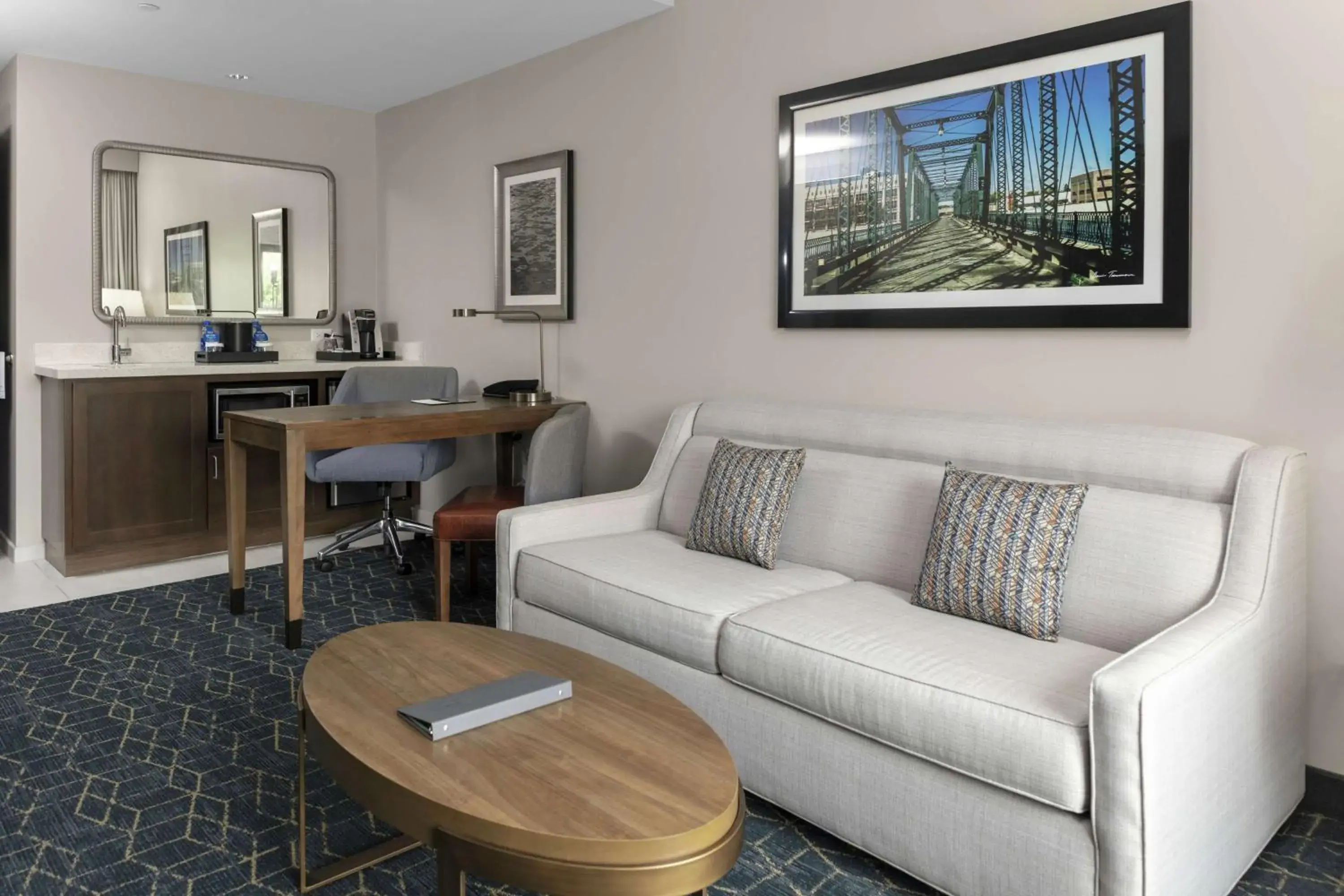 Living room in Embassy Suites By Hilton Grand Rapids Downtown Living room in Embassy Suites By Hilton Grand Rapids Downtown