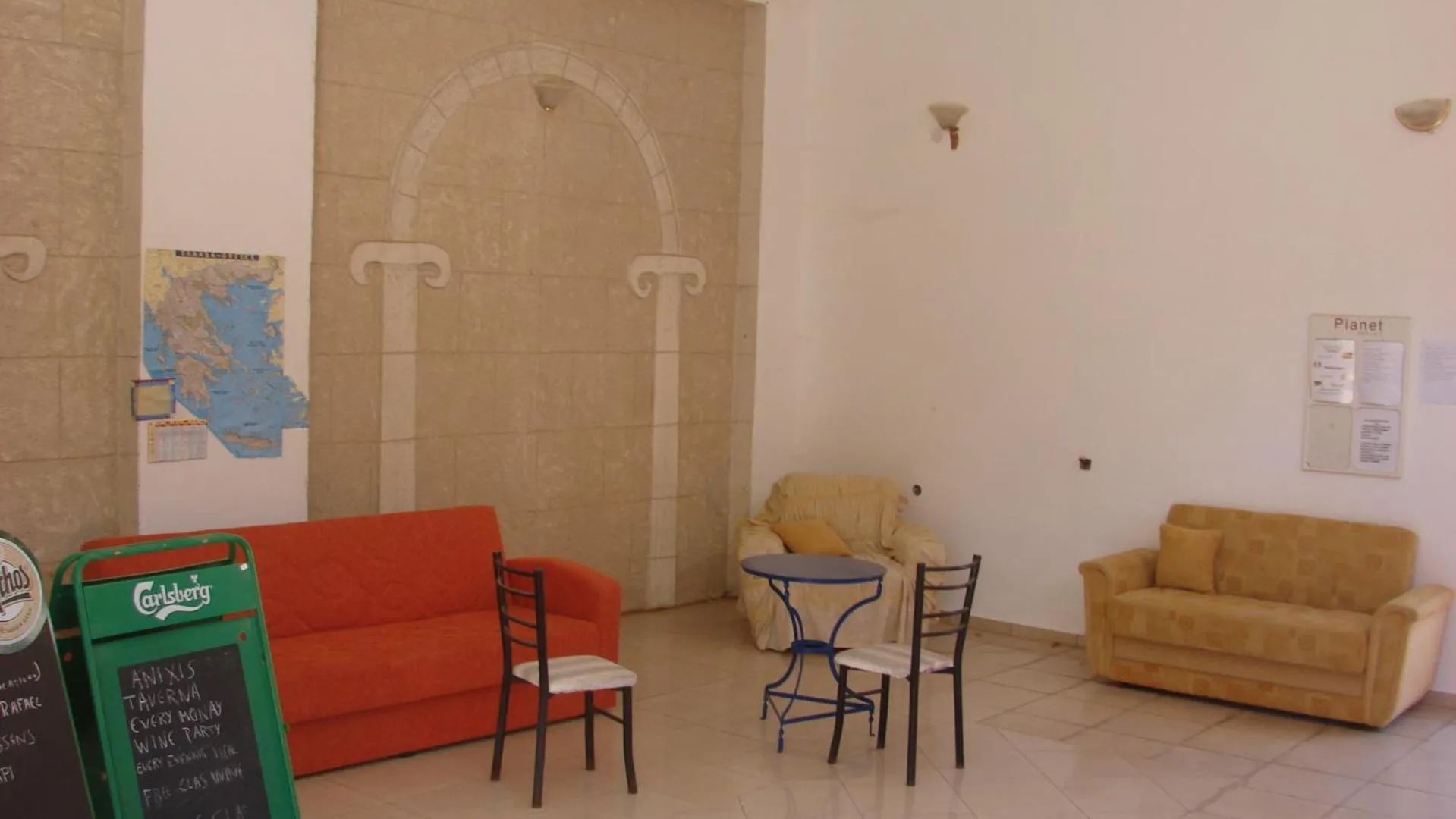 Lobby or reception in Apostolis studios Pefki Lindos Rhodes