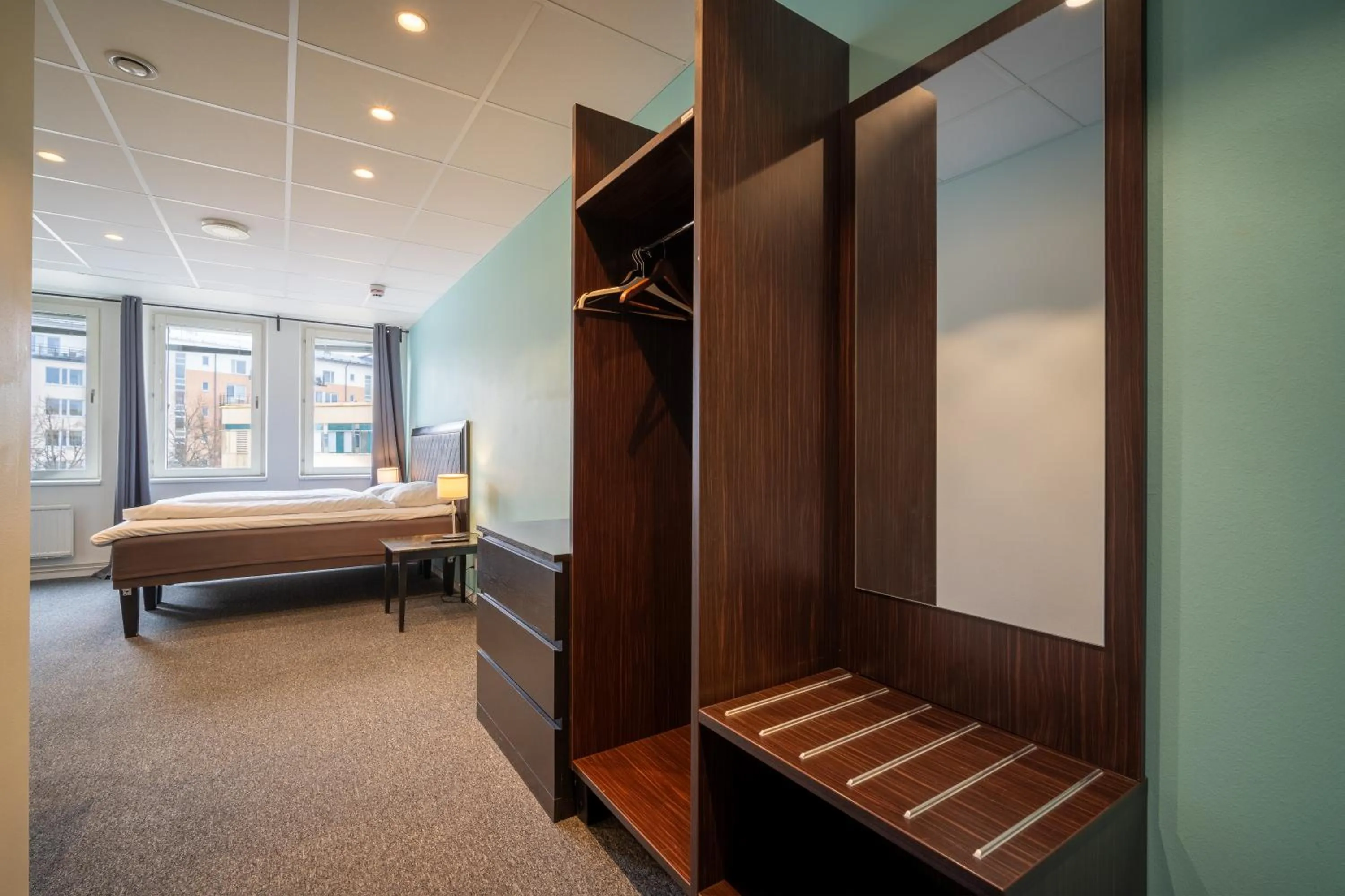 Bed in Stockholm Hotel Apartments Sollentuna