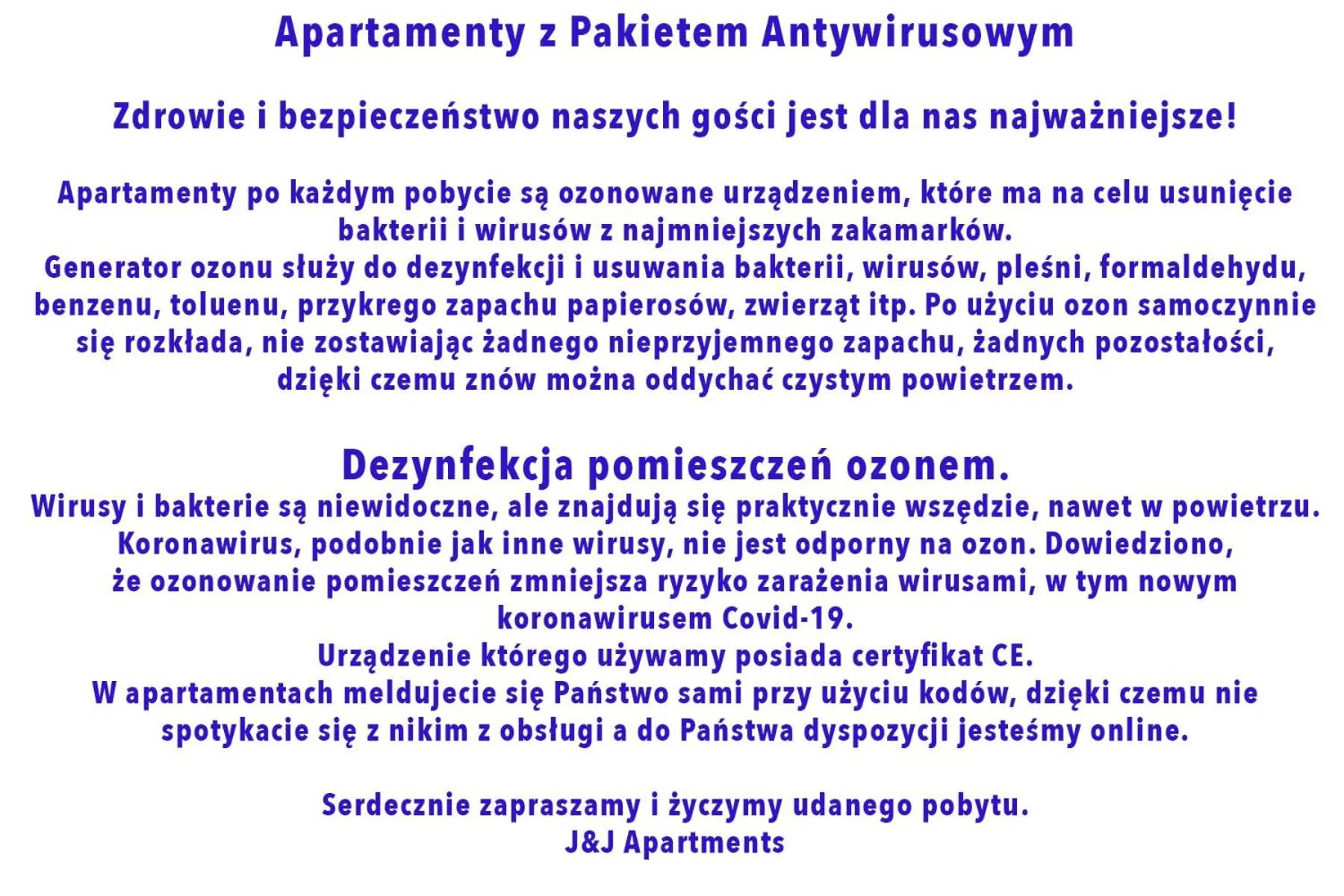 Logo/Certificate/Sign in J&J Apartments Łazienna 30 - 12