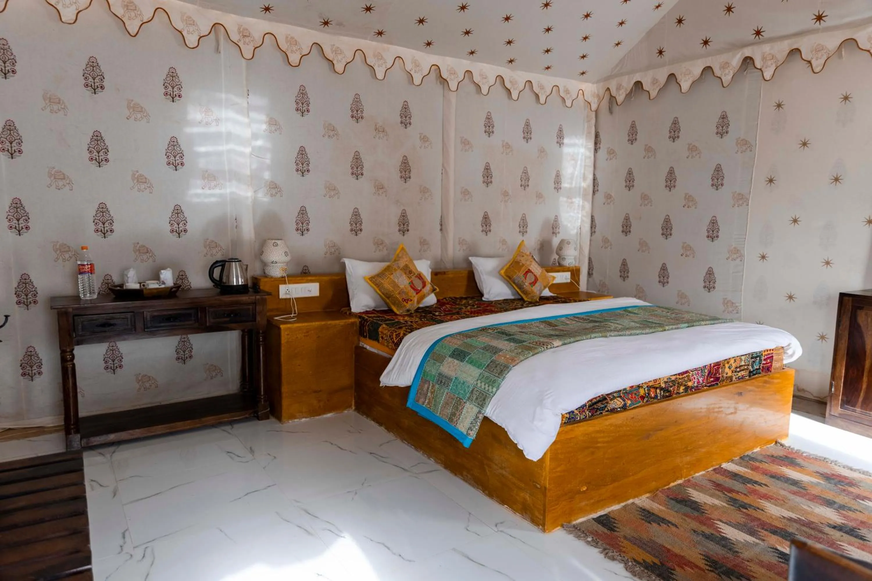 Bed in Nomads heaven desert camp jaisalmer