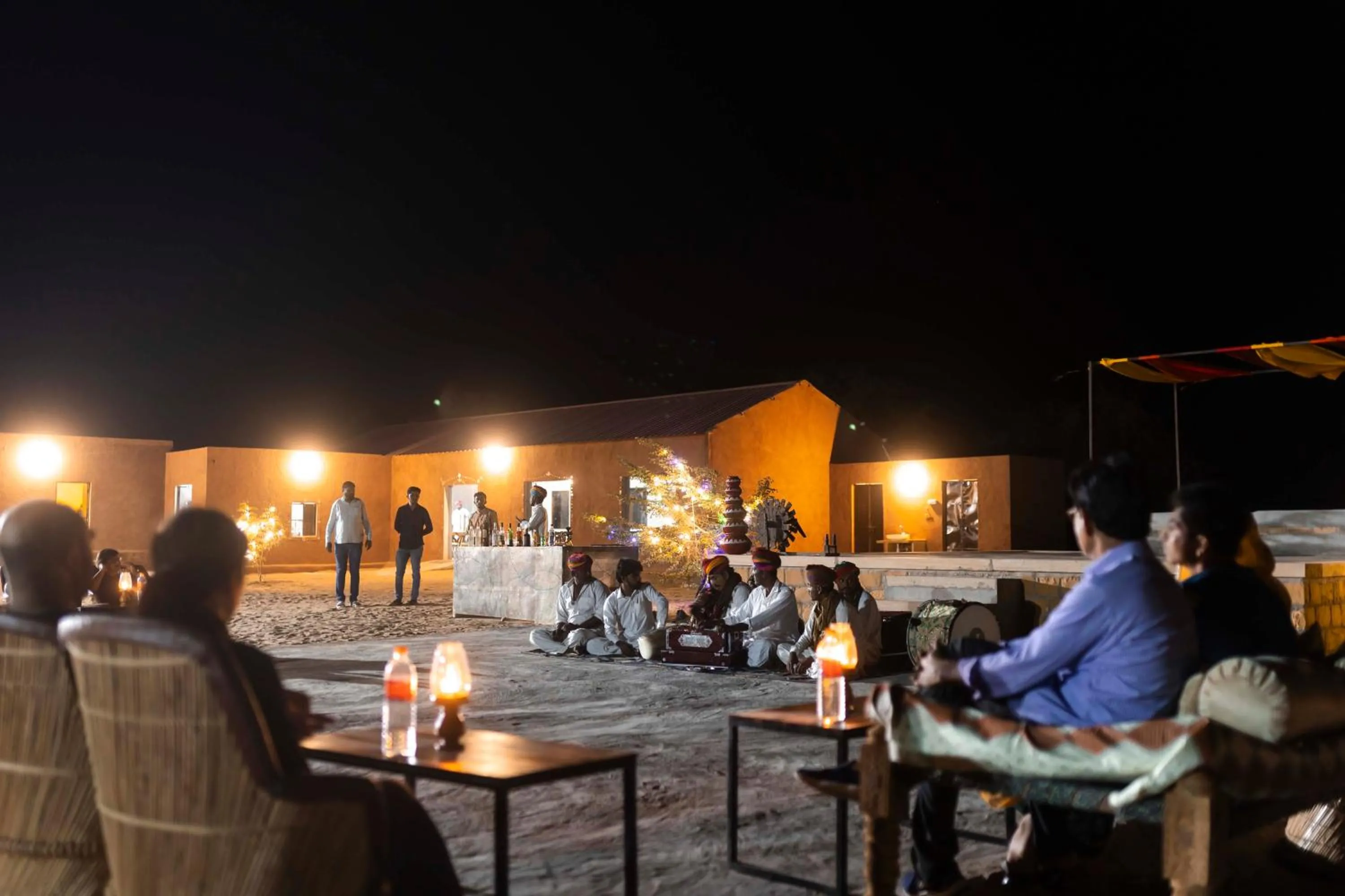 Evening entertainment in Nomads heaven desert camp jaisalmer