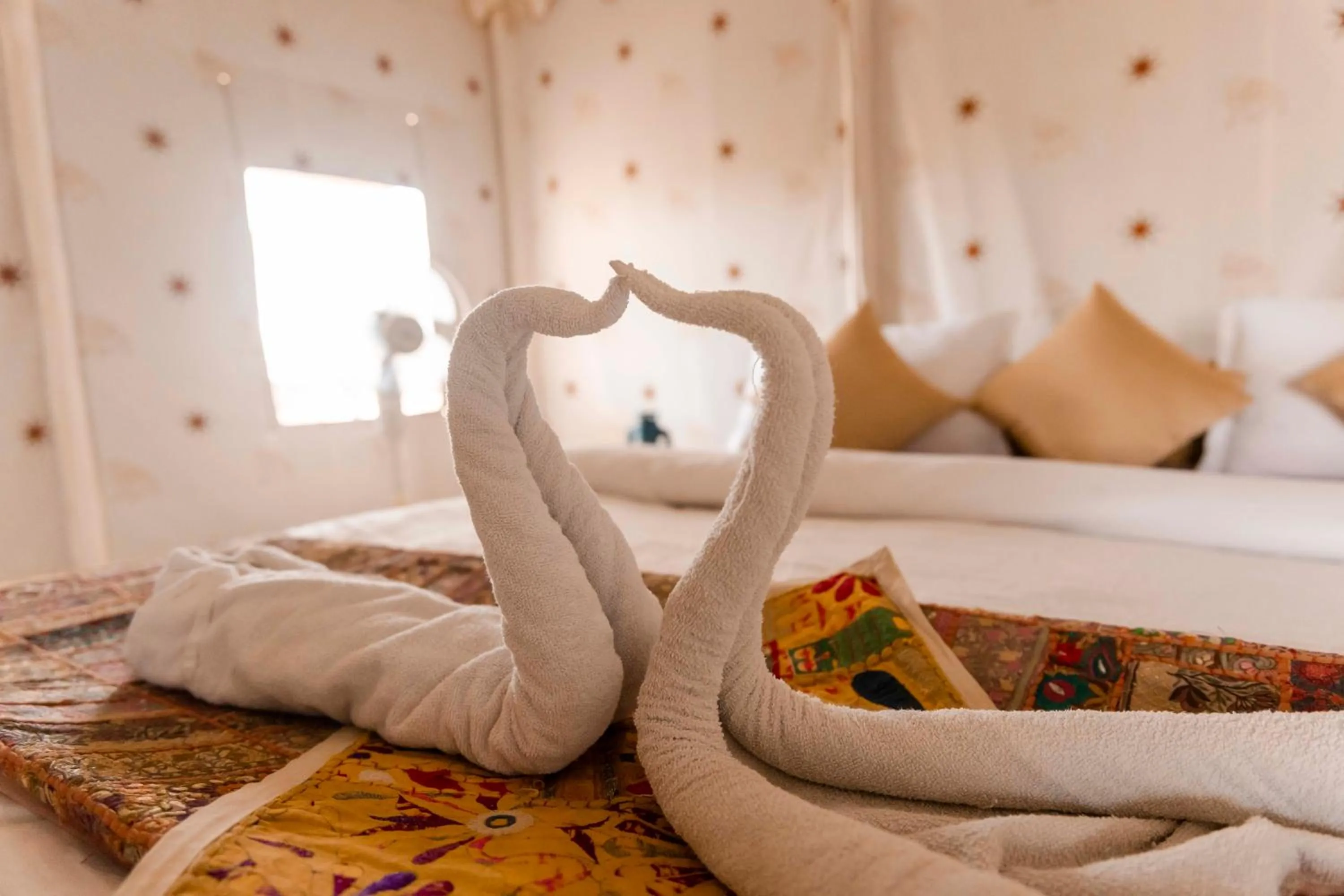 Bed in Nomads heaven desert camp jaisalmer