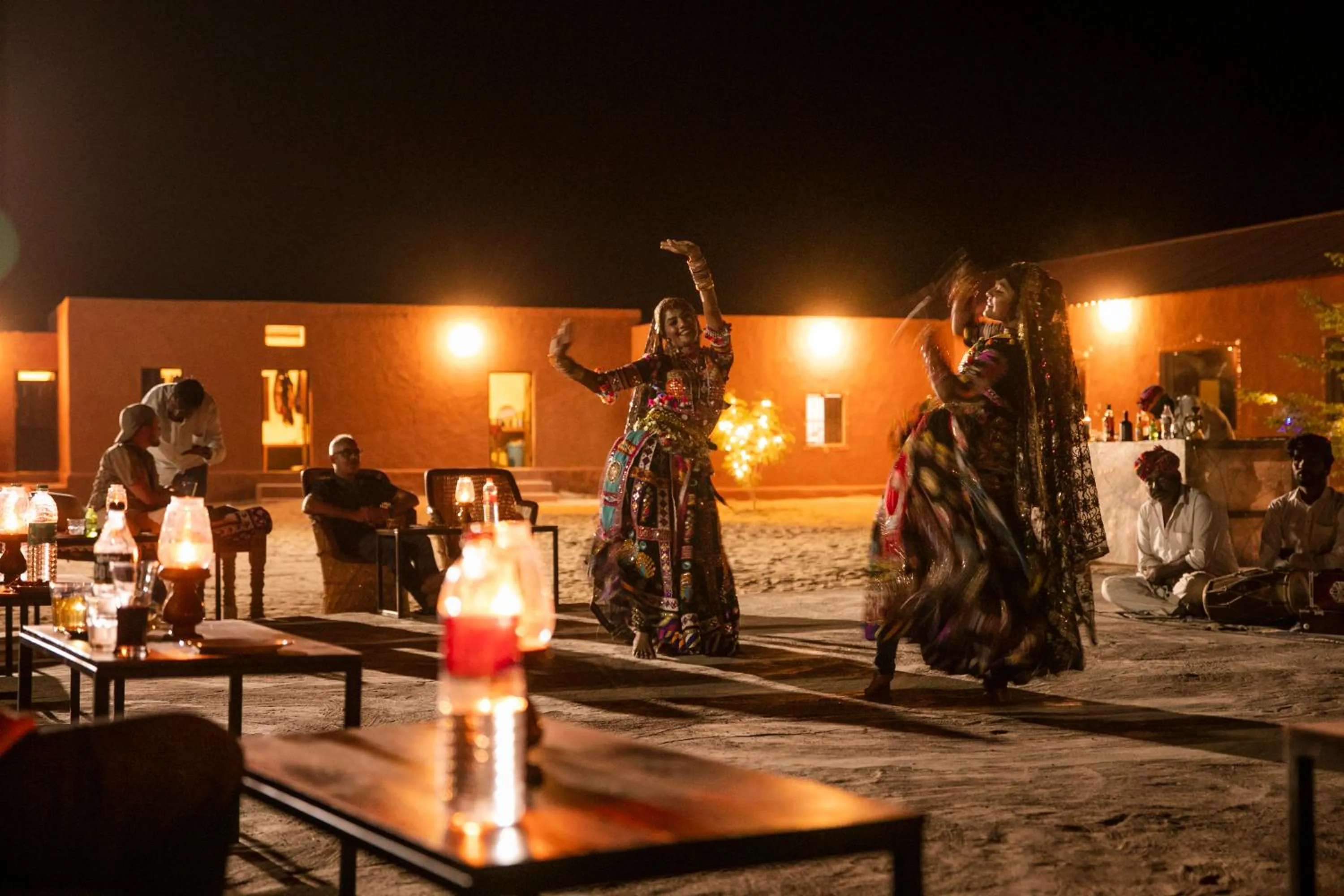 Evening entertainment in Nomads heaven desert camp jaisalmer