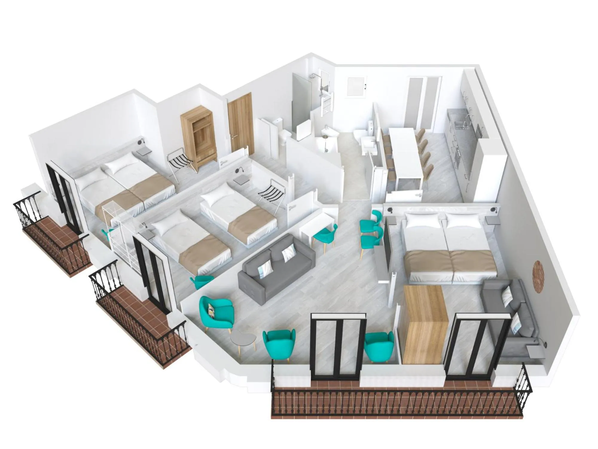 Floor plan in Stay Together Barcelona Apartments