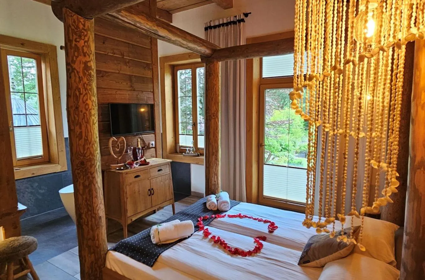 Bed in Niedźwiedzia Residence Garden Sauna