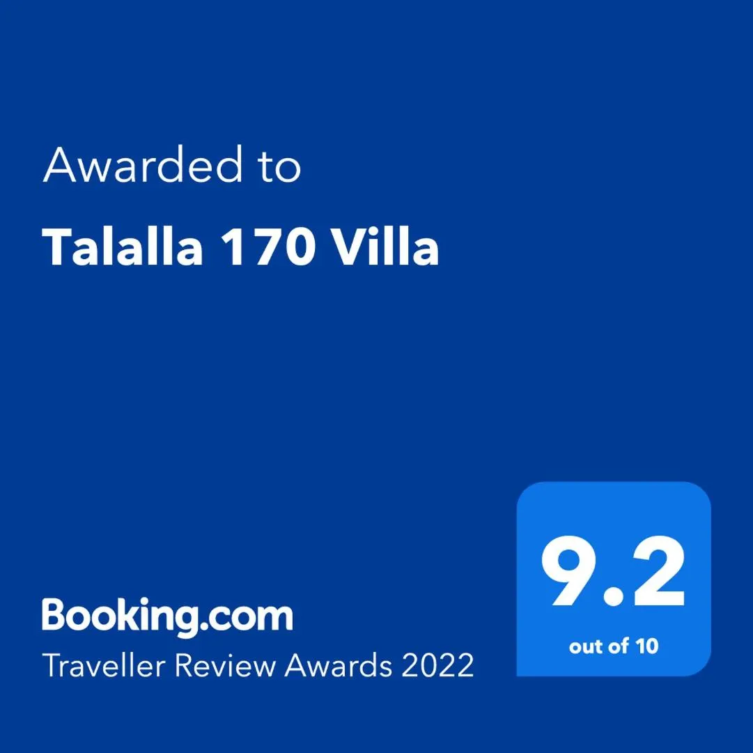 Certificate/Award in Talalla 170 Villa