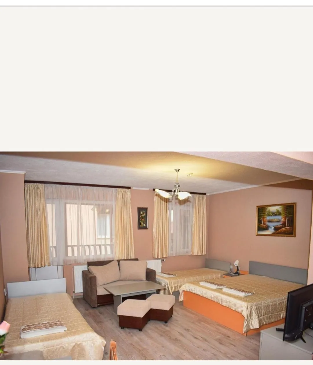 Toilet, Bed in Family Hotel Miglena