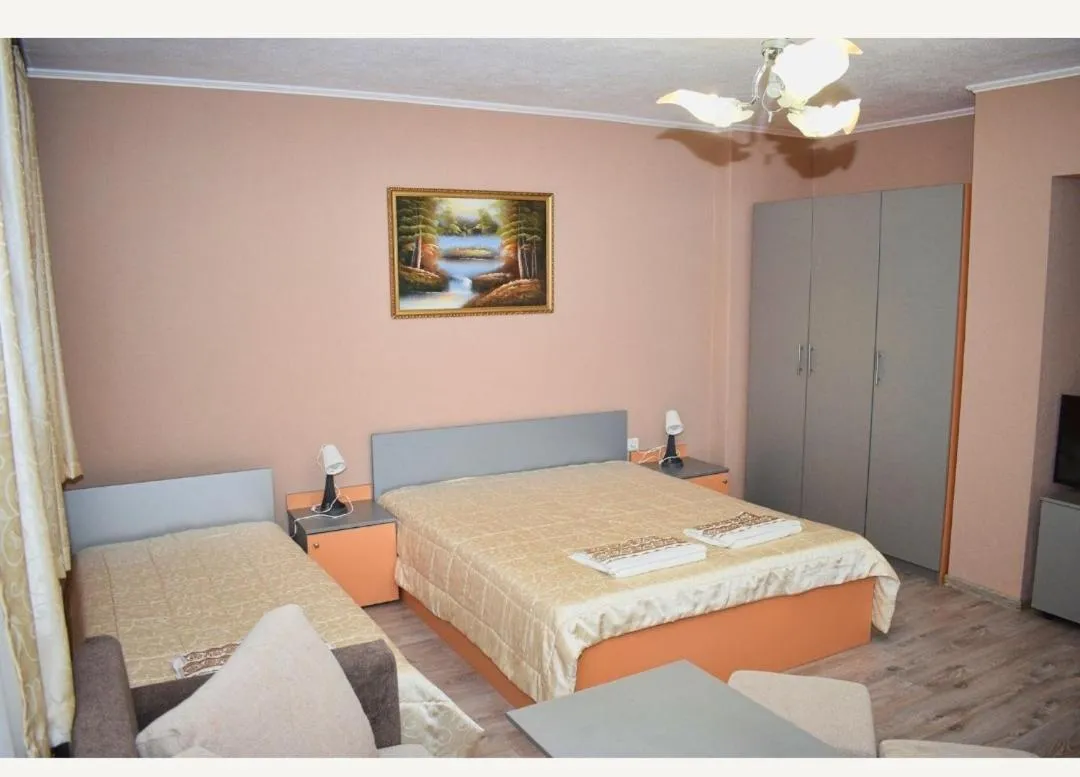 Toilet, Bed in Family Hotel Miglena