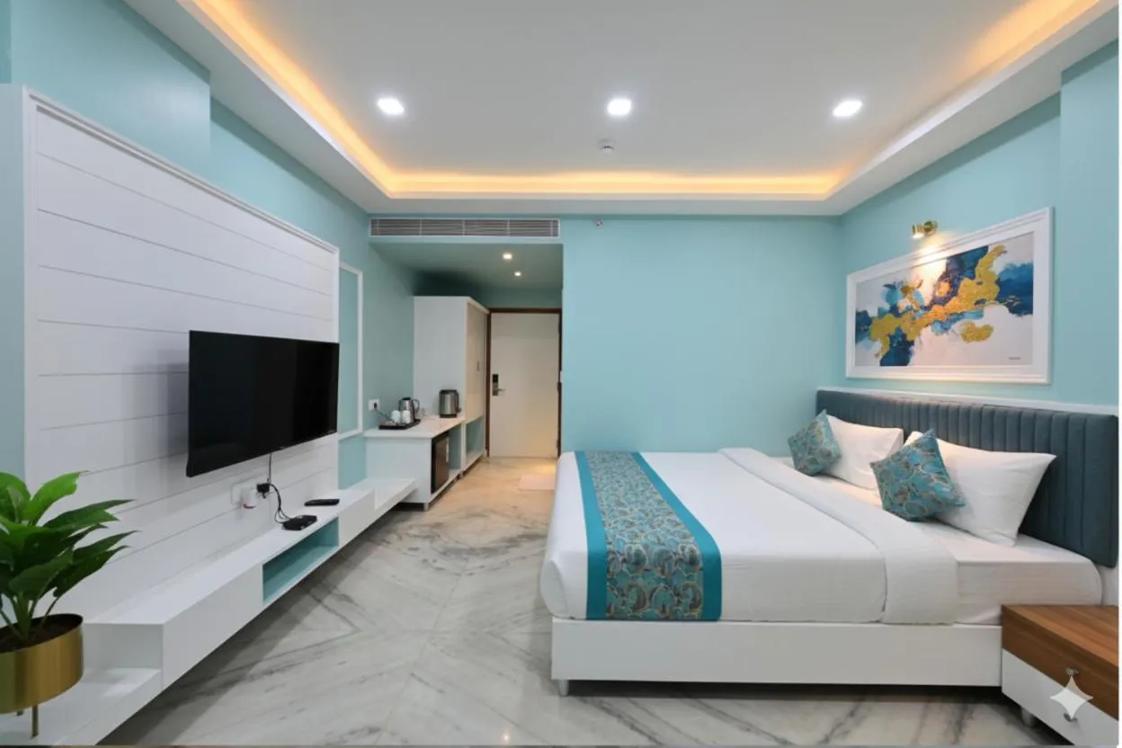 Bed in The Everest Hill Resort & Spa-Kumbhalgarh