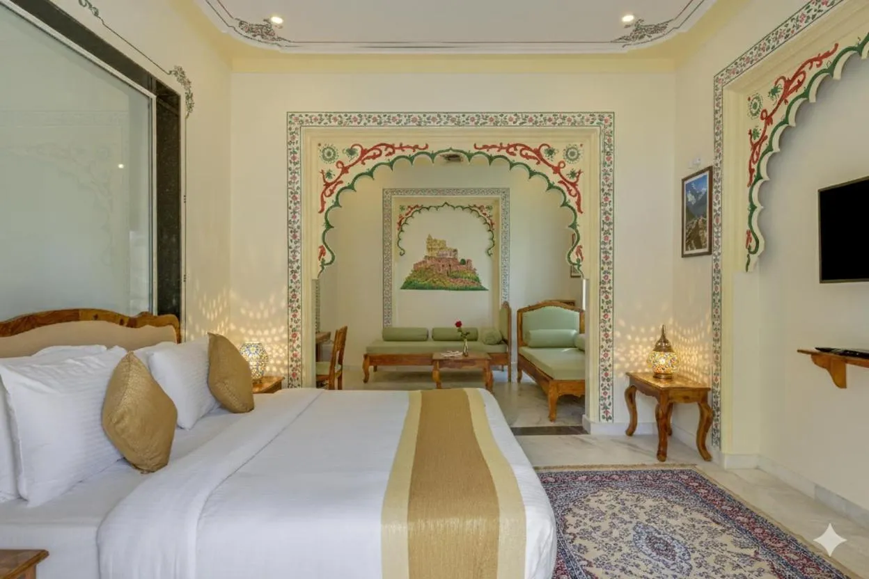 Bed in The Everest Hill Resort & Spa-Kumbhalgarh