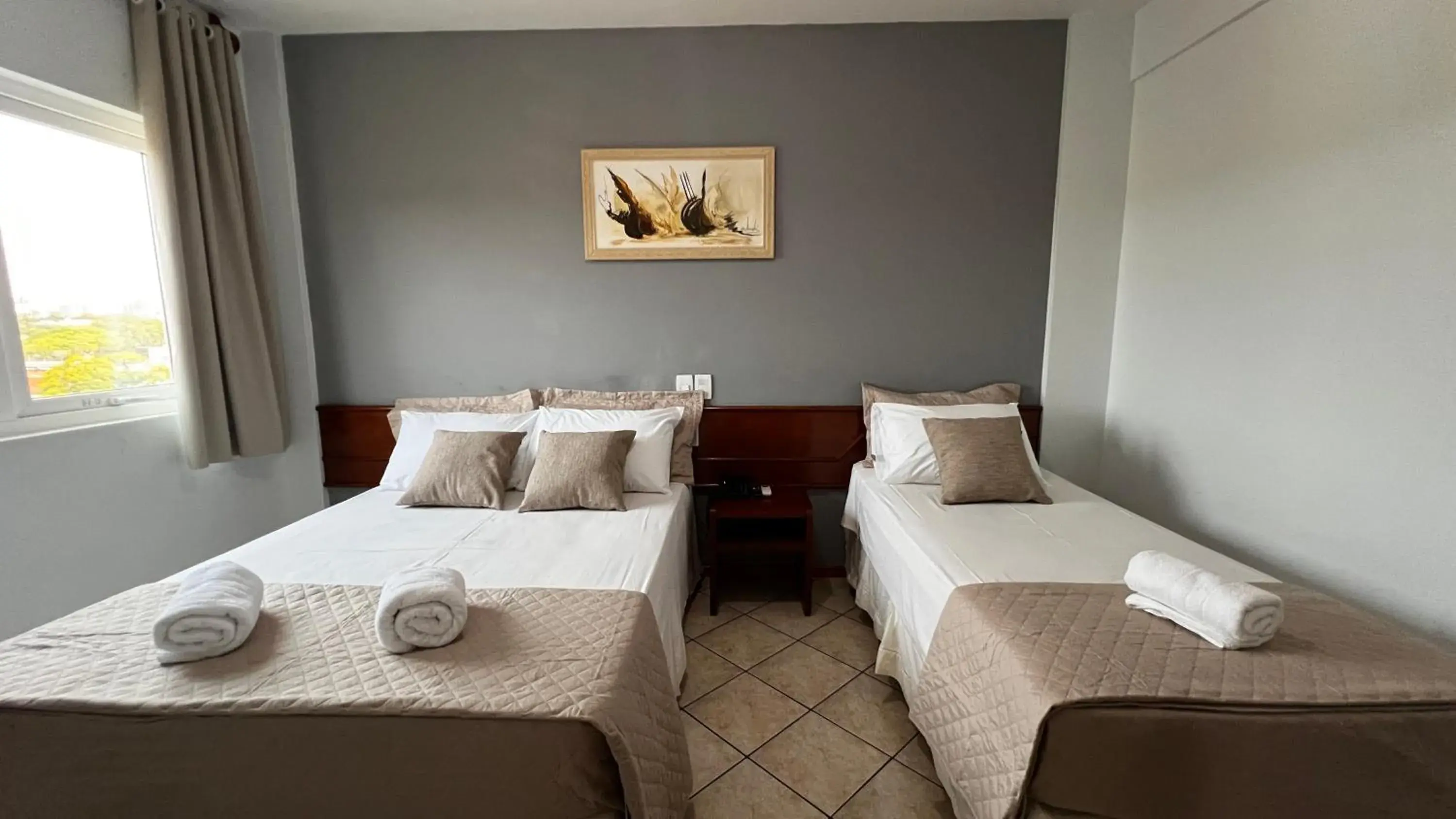 Bed in Hotel Portinari Ponte da Amizade Bed in Hotel Portinari Ponte da Amizade