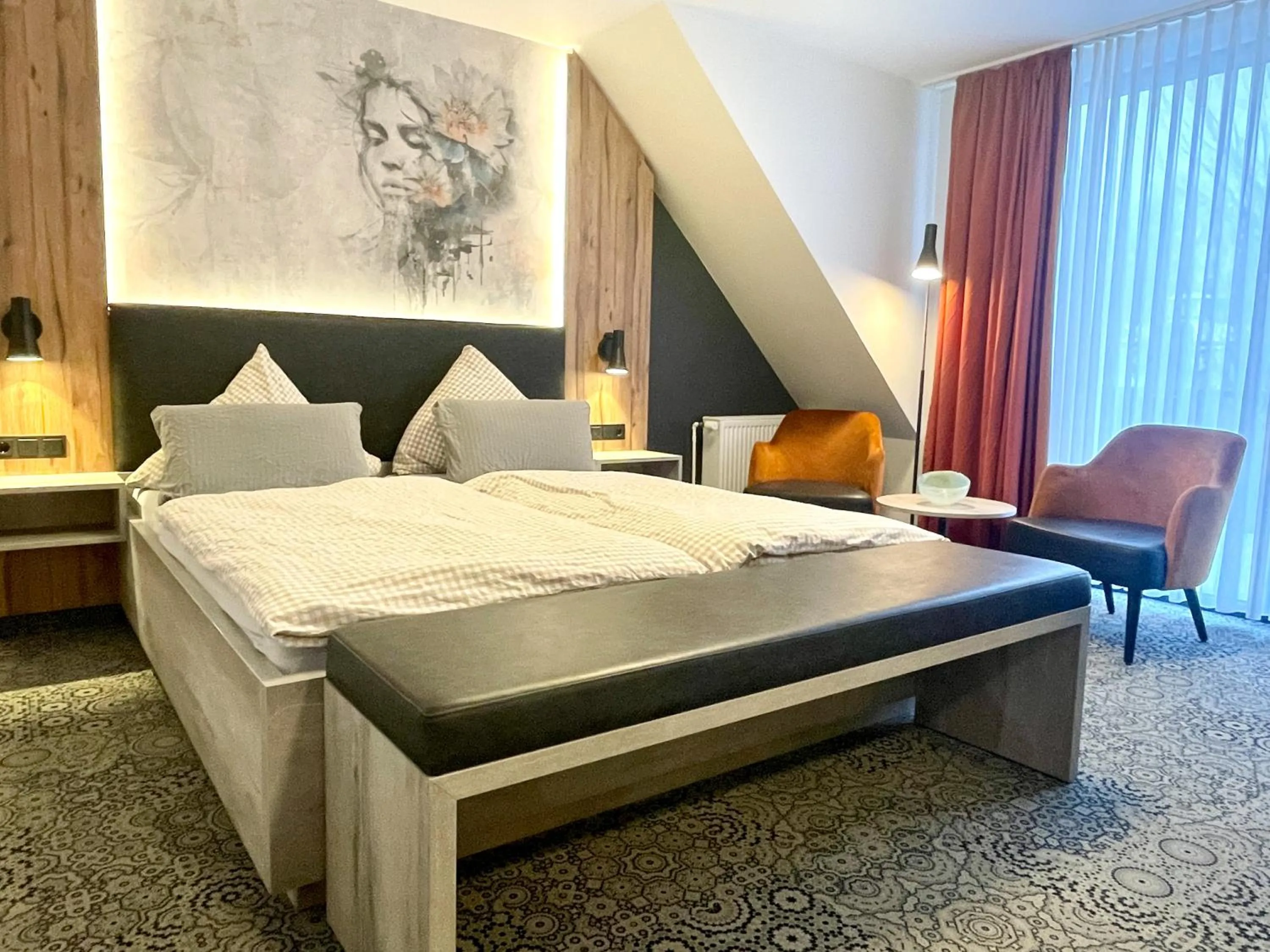 Bed in Hotel Dreyer Garni
