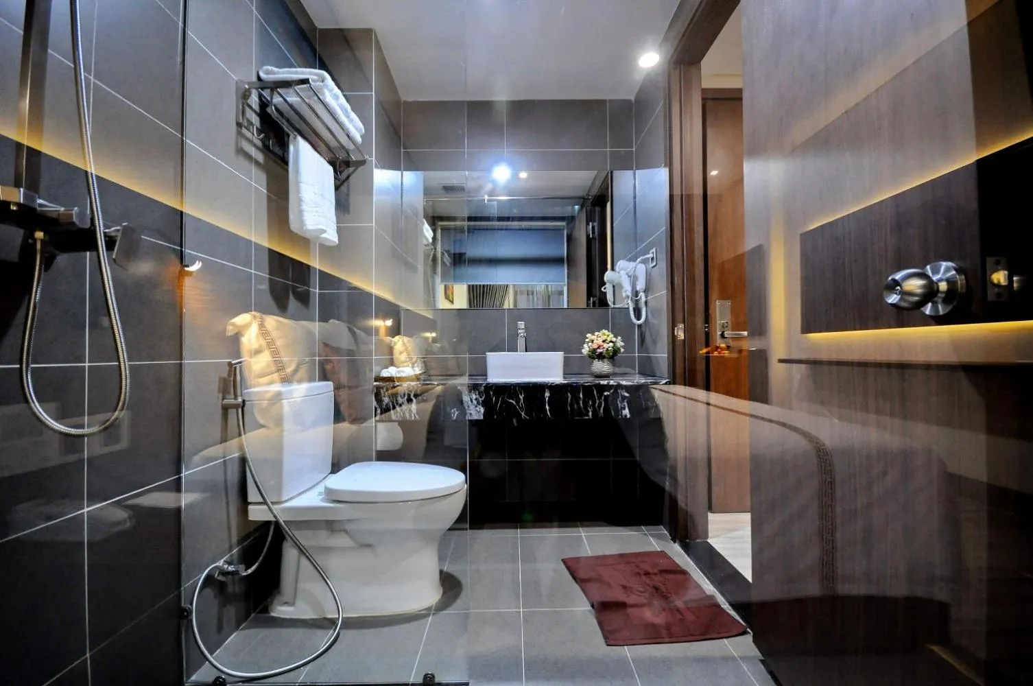 Shower in Crown Nguyen Hoang Hotel