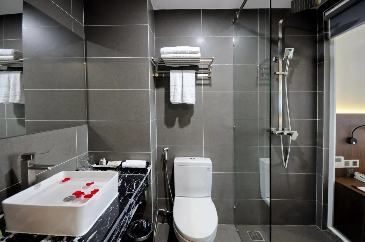 Shower in Crown Nguyen Hoang Hotel