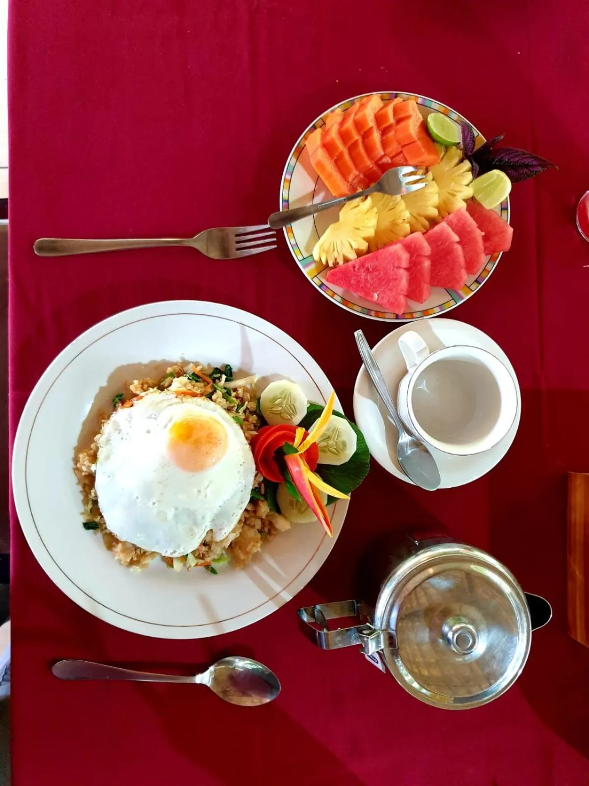 Asian breakfast in Great Mountain Views Villa Resort