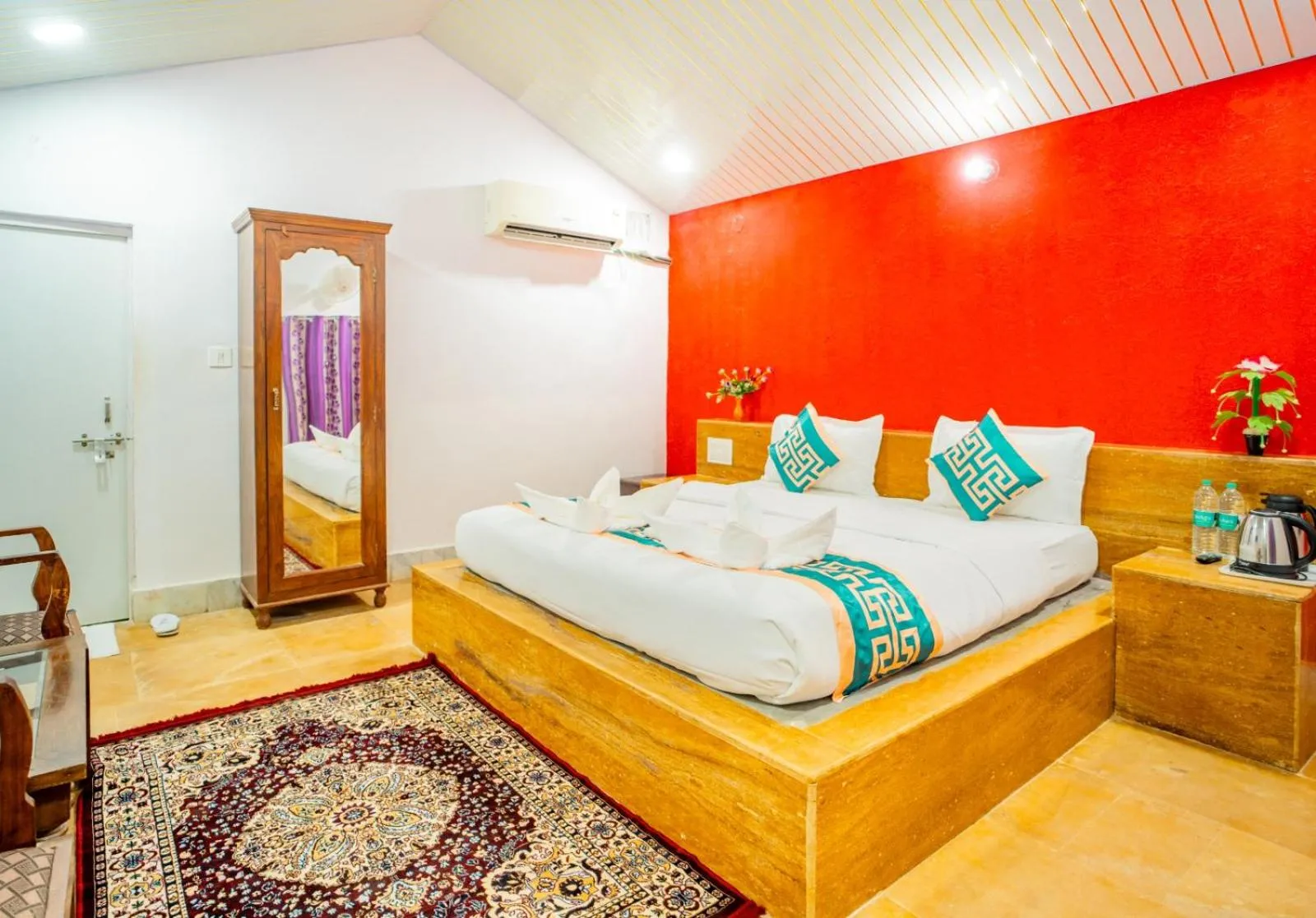 Bed in Royal Jaisalmer Resort with Swimming Pool