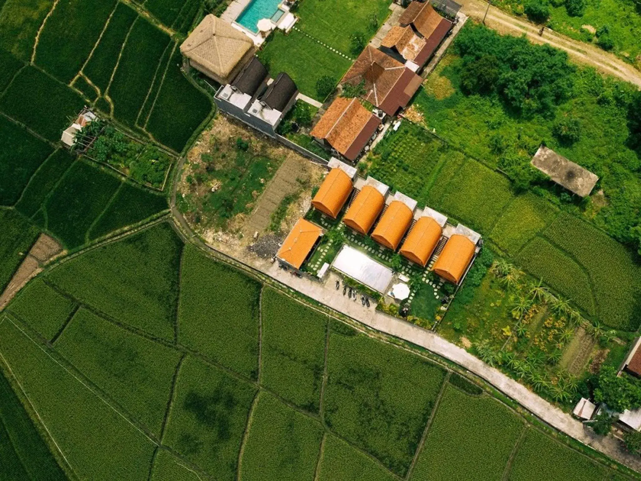 Bird's eye view in D'jineng Rice Terrace Canggu Bird's eye view in D'jineng Rice Terrace Canggu