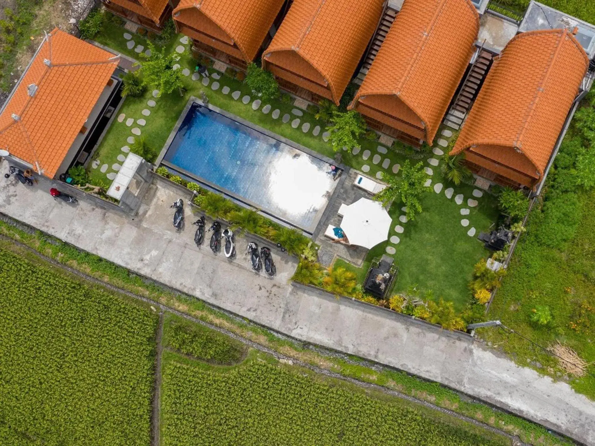 Bird's eye view in D'jineng Rice Terrace Canggu Bird's eye view in D'jineng Rice Terrace Canggu