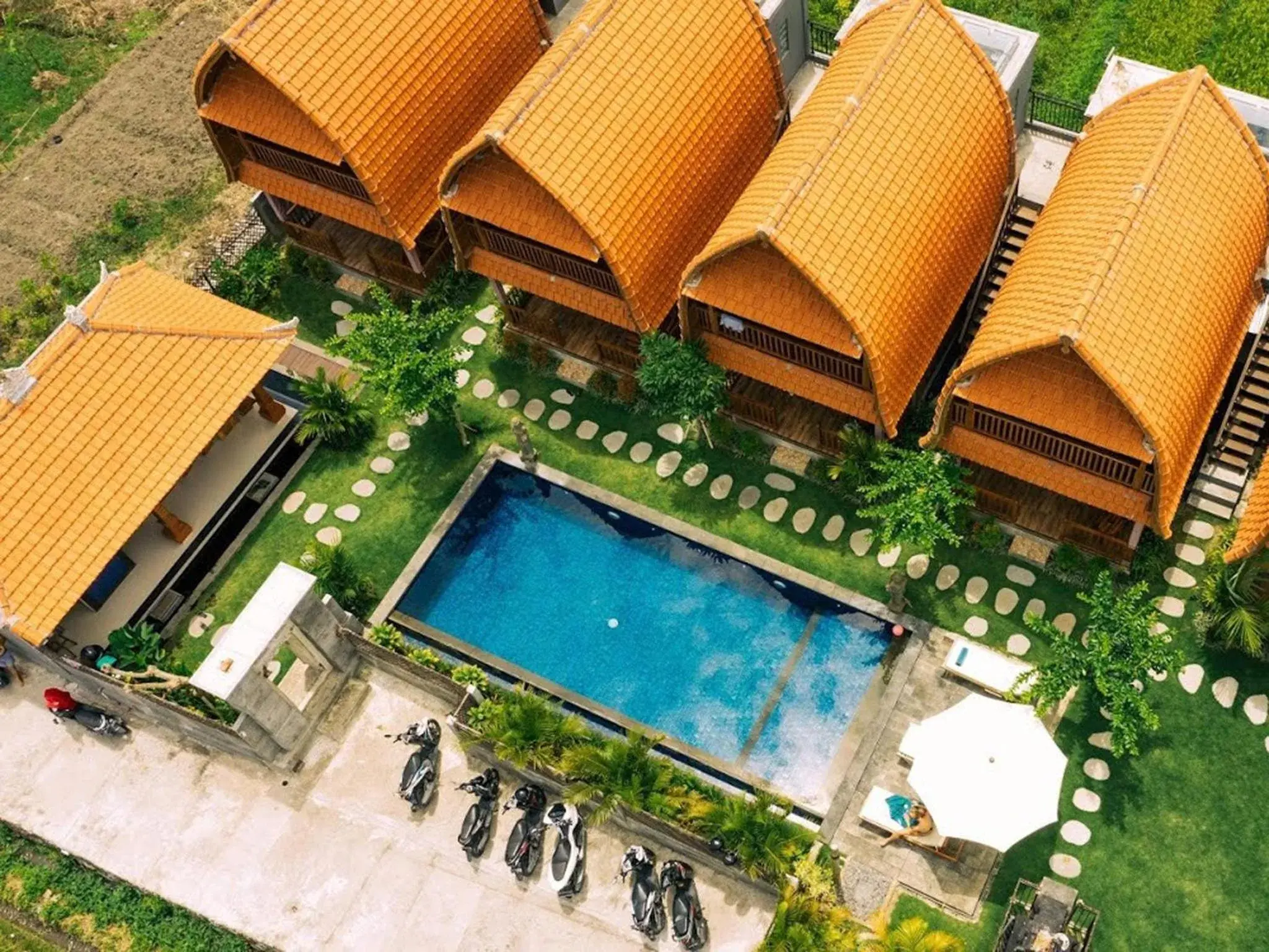 Bird's eye view in D'jineng Rice Terrace Canggu Bird's eye view in D'jineng Rice Terrace Canggu