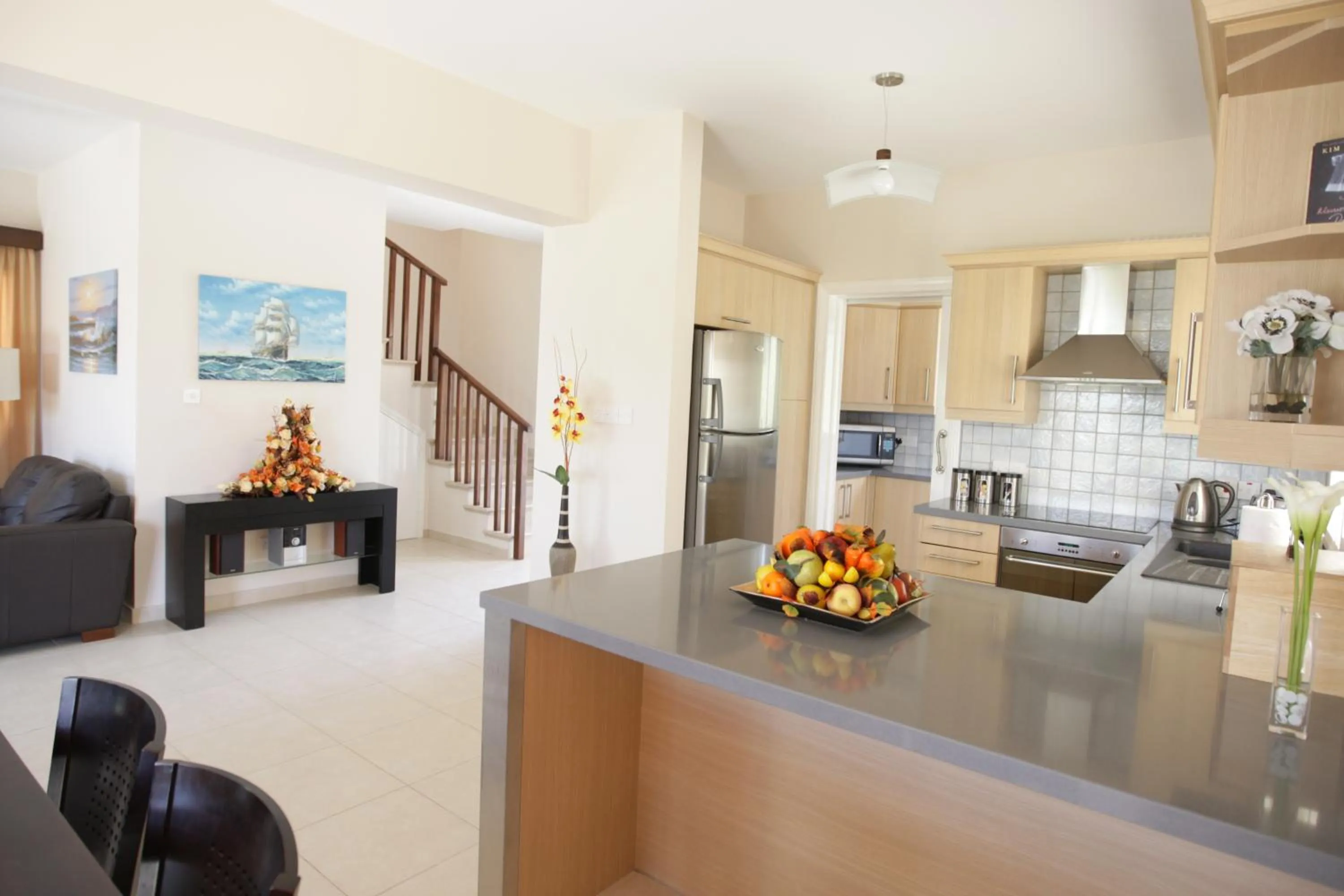 Kitchen or kitchenette in Villa Santorini