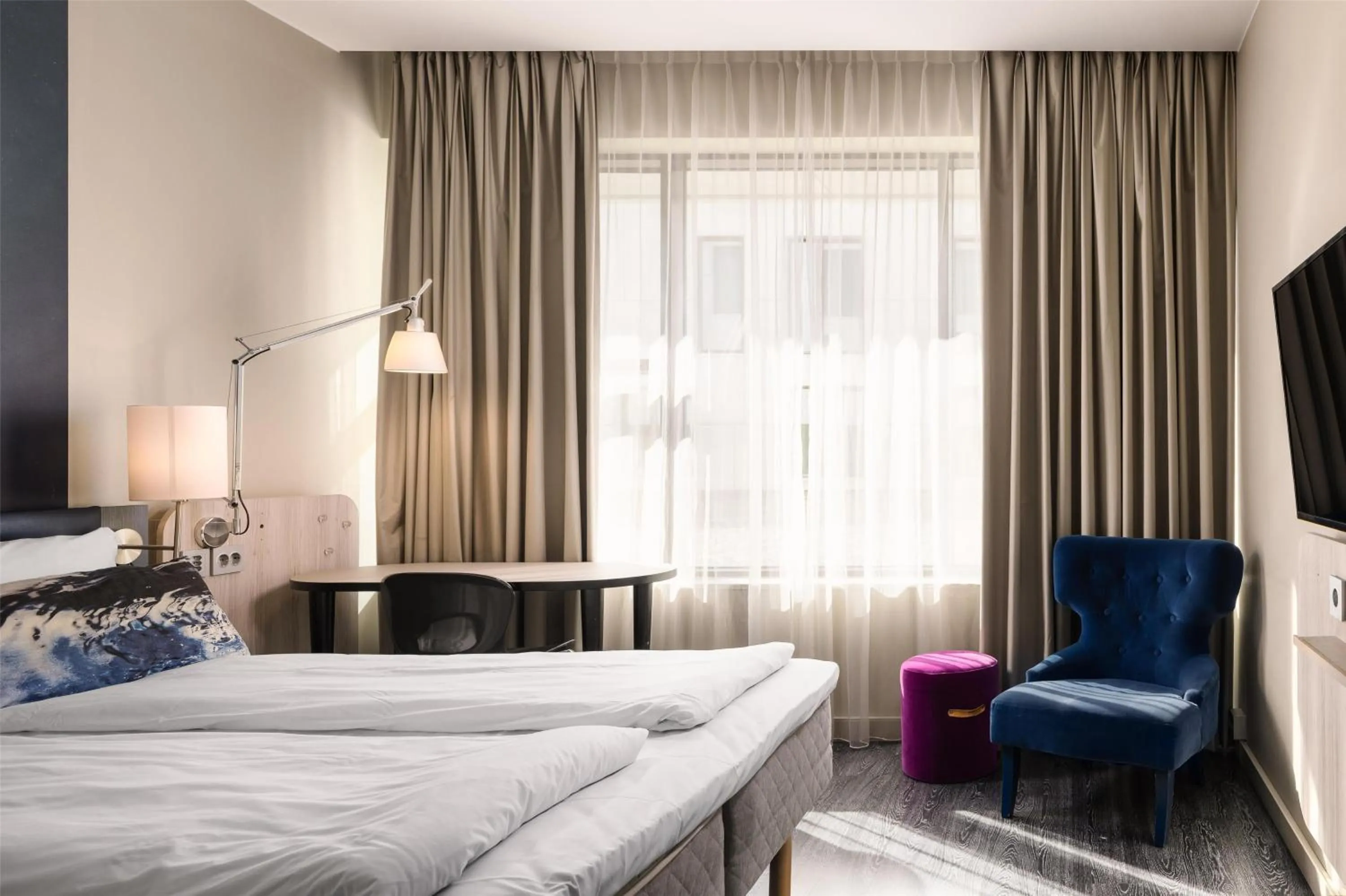 Bedroom, Bed in Scandic Fornebu