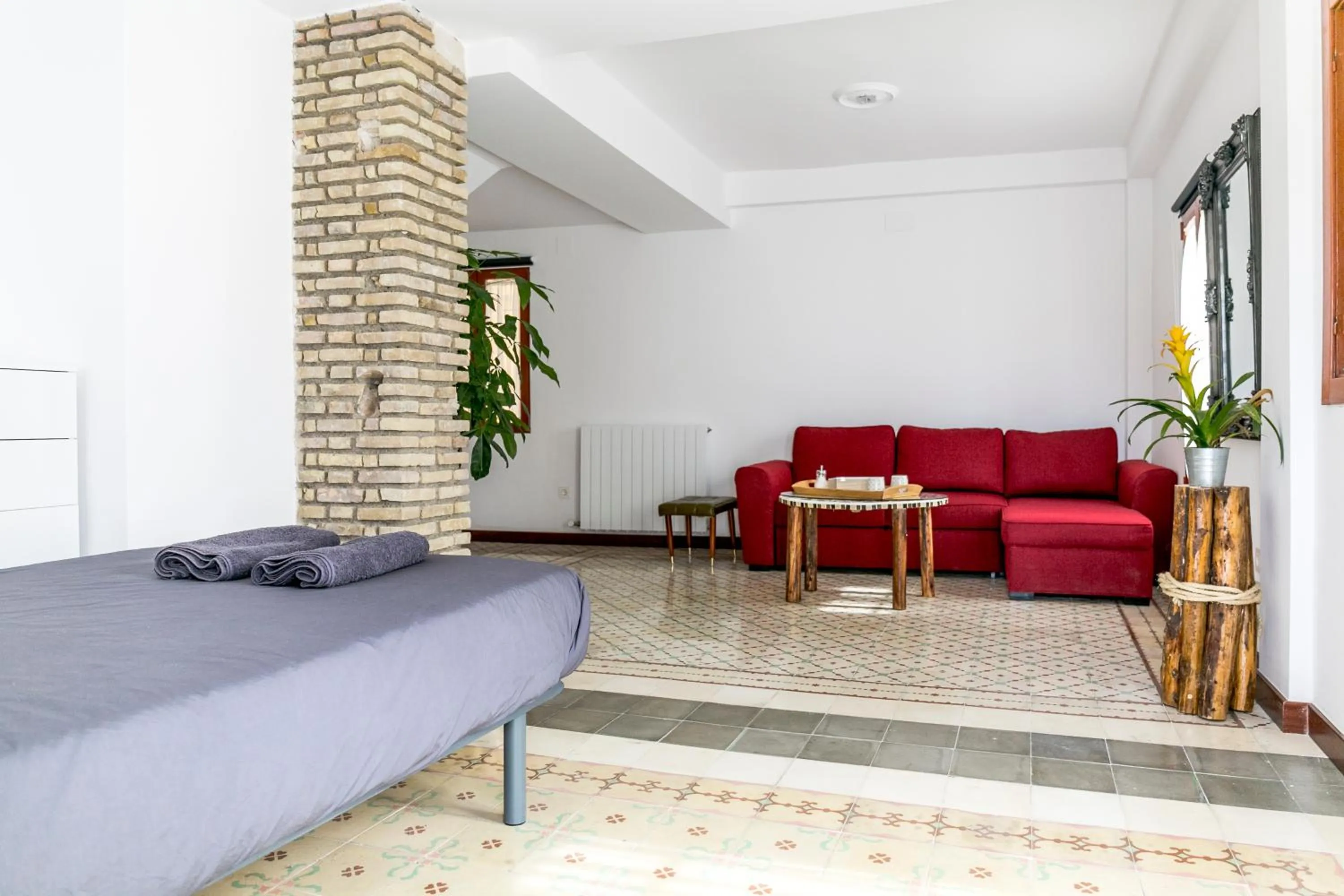 Living room, Bed in Casa Po