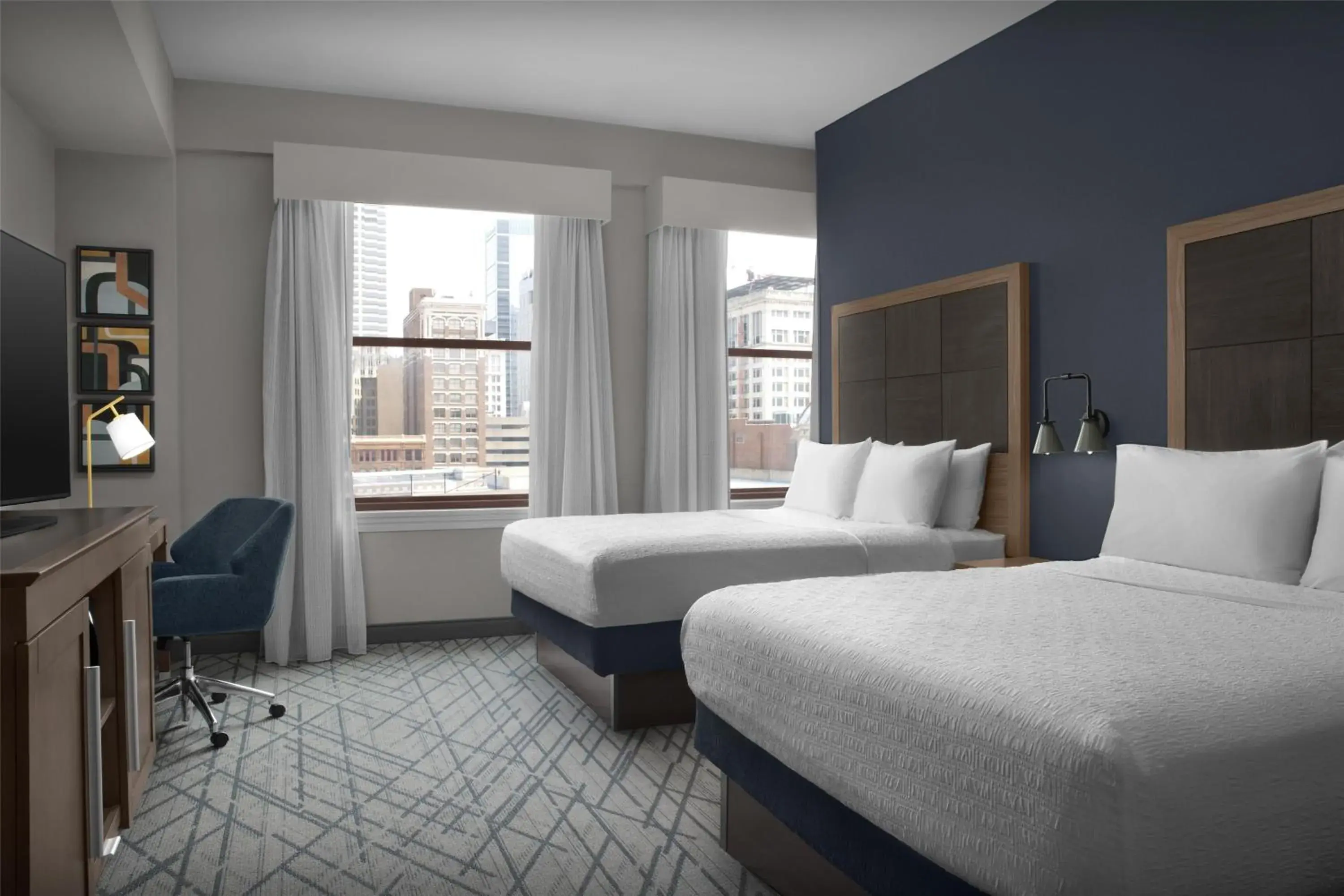 Room with Two Queen Beds - Non-Smoking in Hampton Inn Indianapolis Downtown Across from Circle Centre Room with Two Queen Beds - Non-Smoking in Hampton Inn Indianapolis Downtown Across from Circle Centre