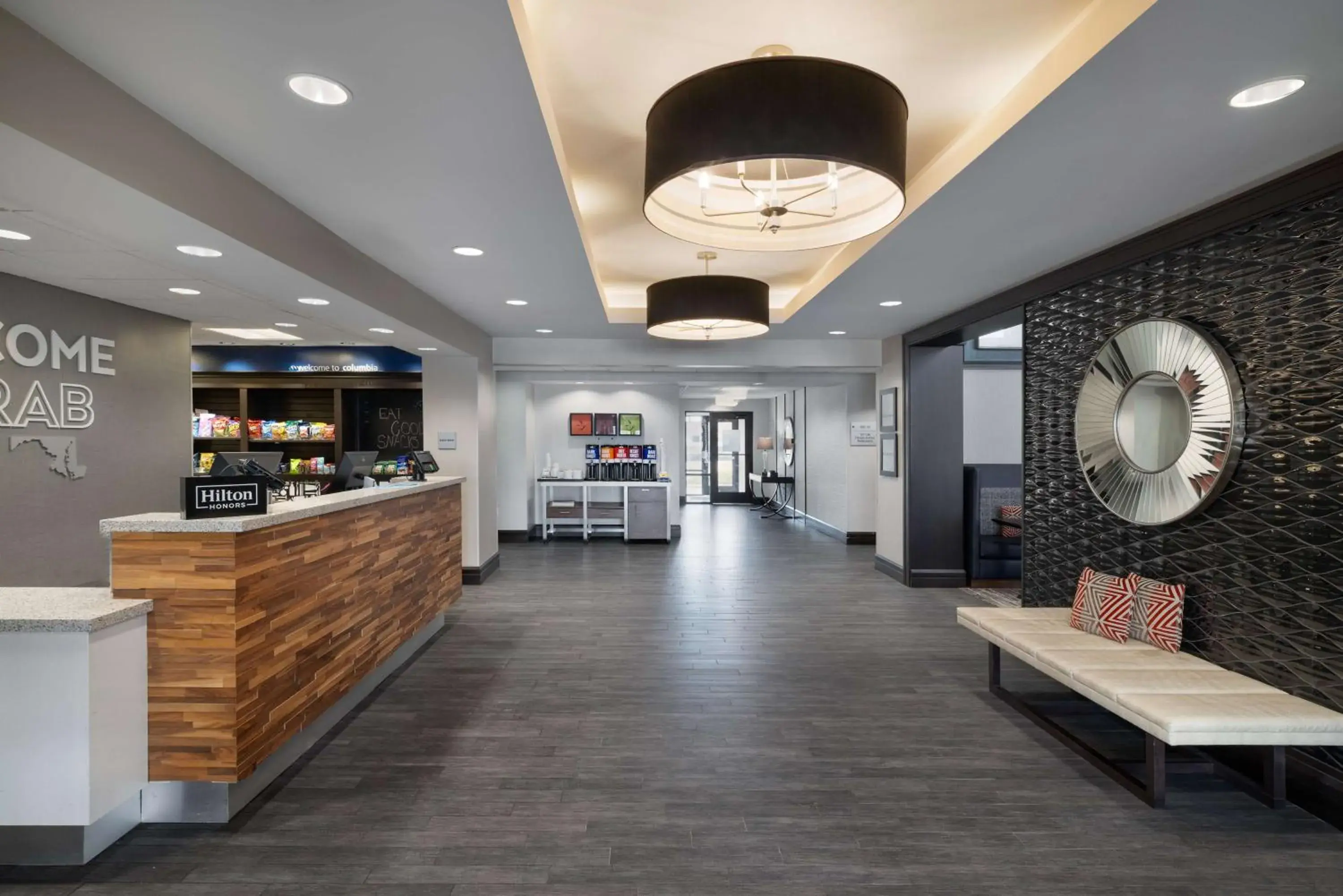 Lobby or reception in Hampton Inn & Suites Columbia South Fort Meade Area Lobby or reception in Hampton Inn & Suites Columbia South Fort Meade Area