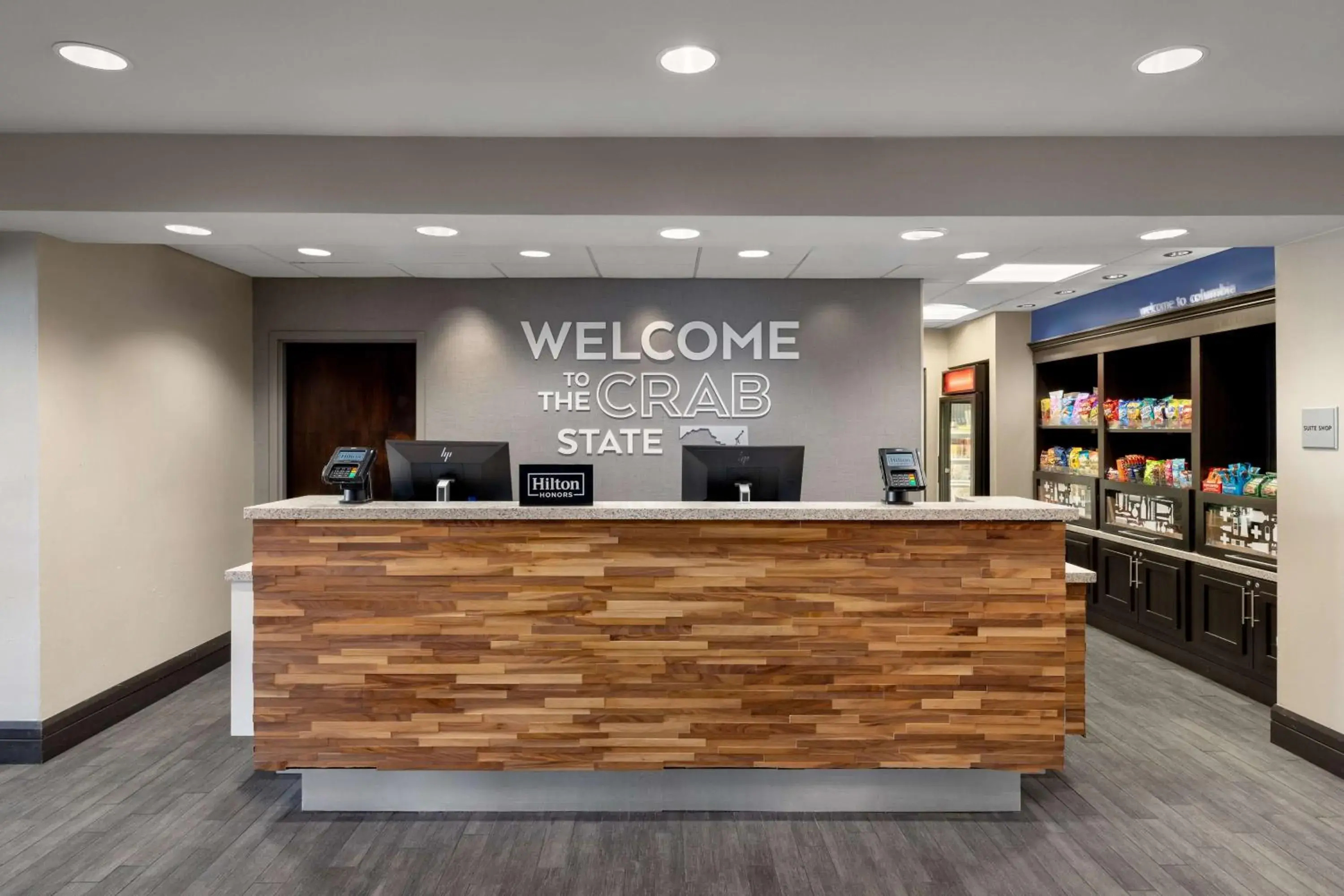 Lobby or reception in Hampton Inn & Suites Columbia South Fort Meade Area Lobby or reception in Hampton Inn & Suites Columbia South Fort Meade Area