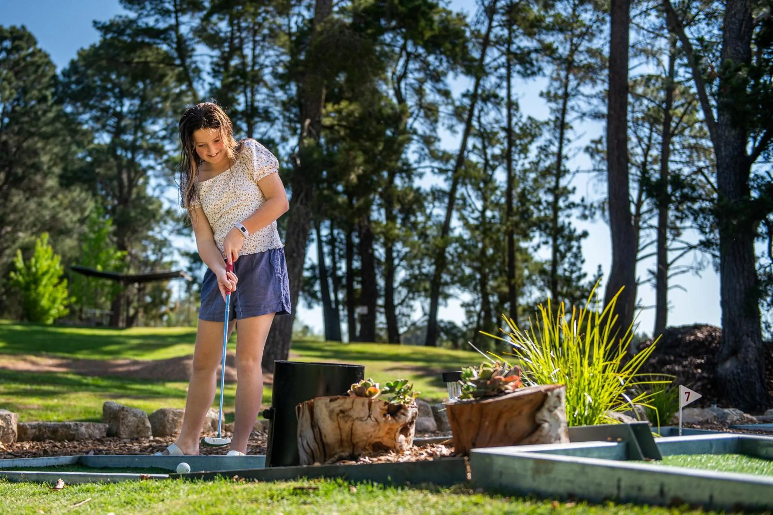 Minigolf in Beechworth Lake Sambell Caravan Park