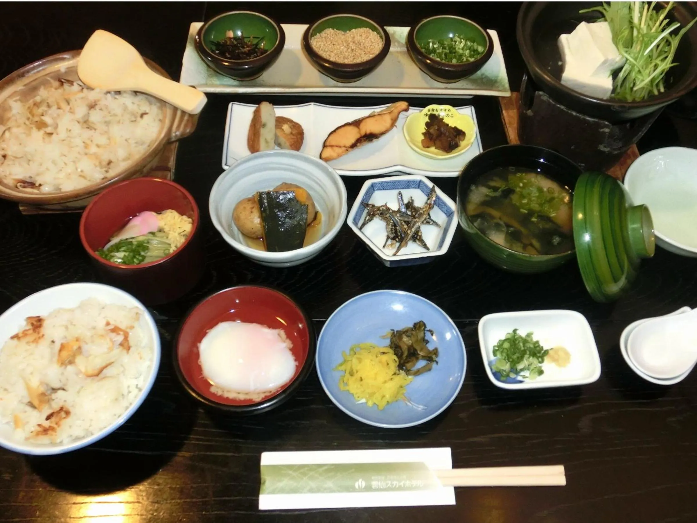 Asian breakfast in Unzen Sky Hotel