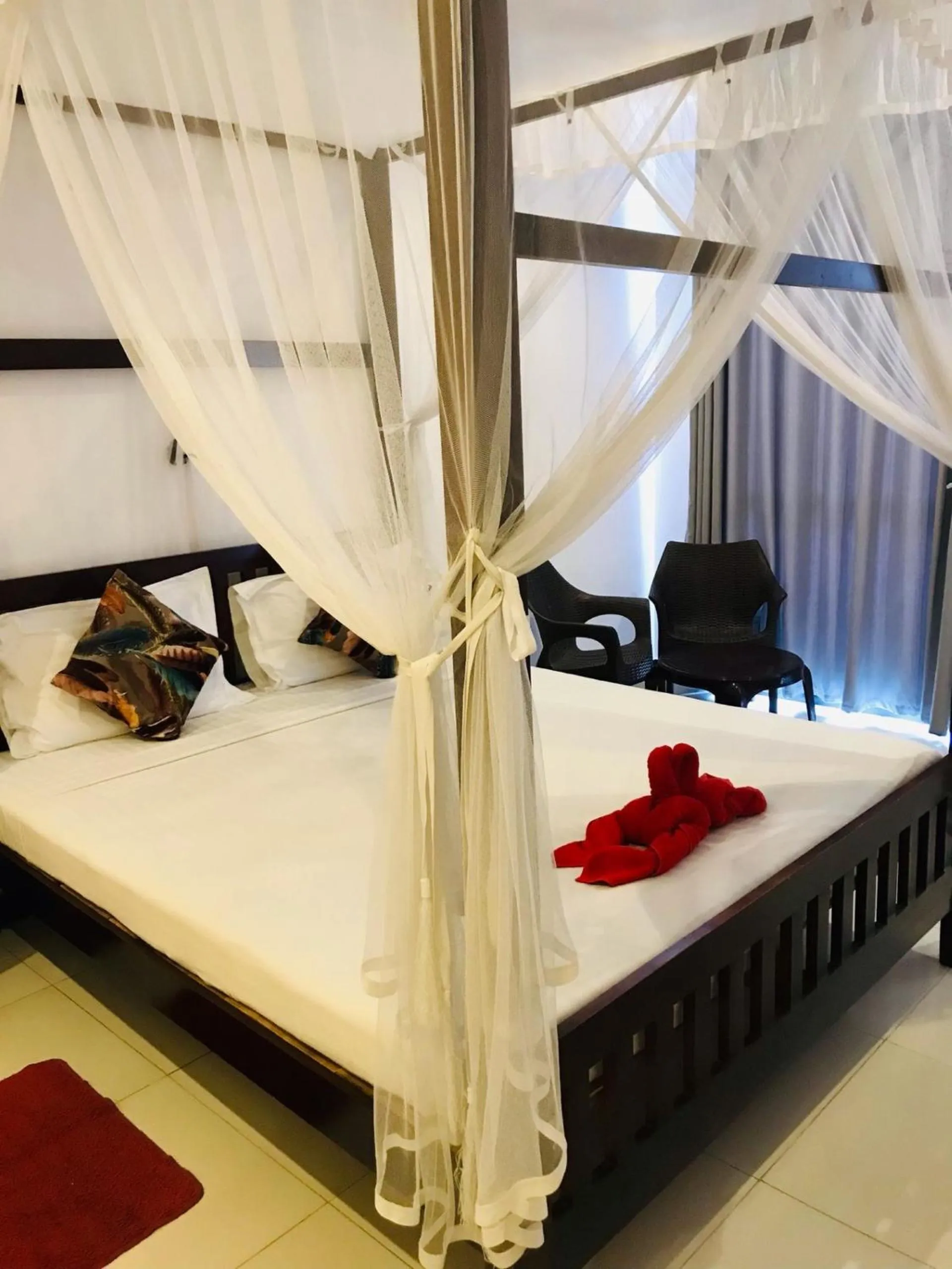 Bed in Hotel Marine at Negombo Beach