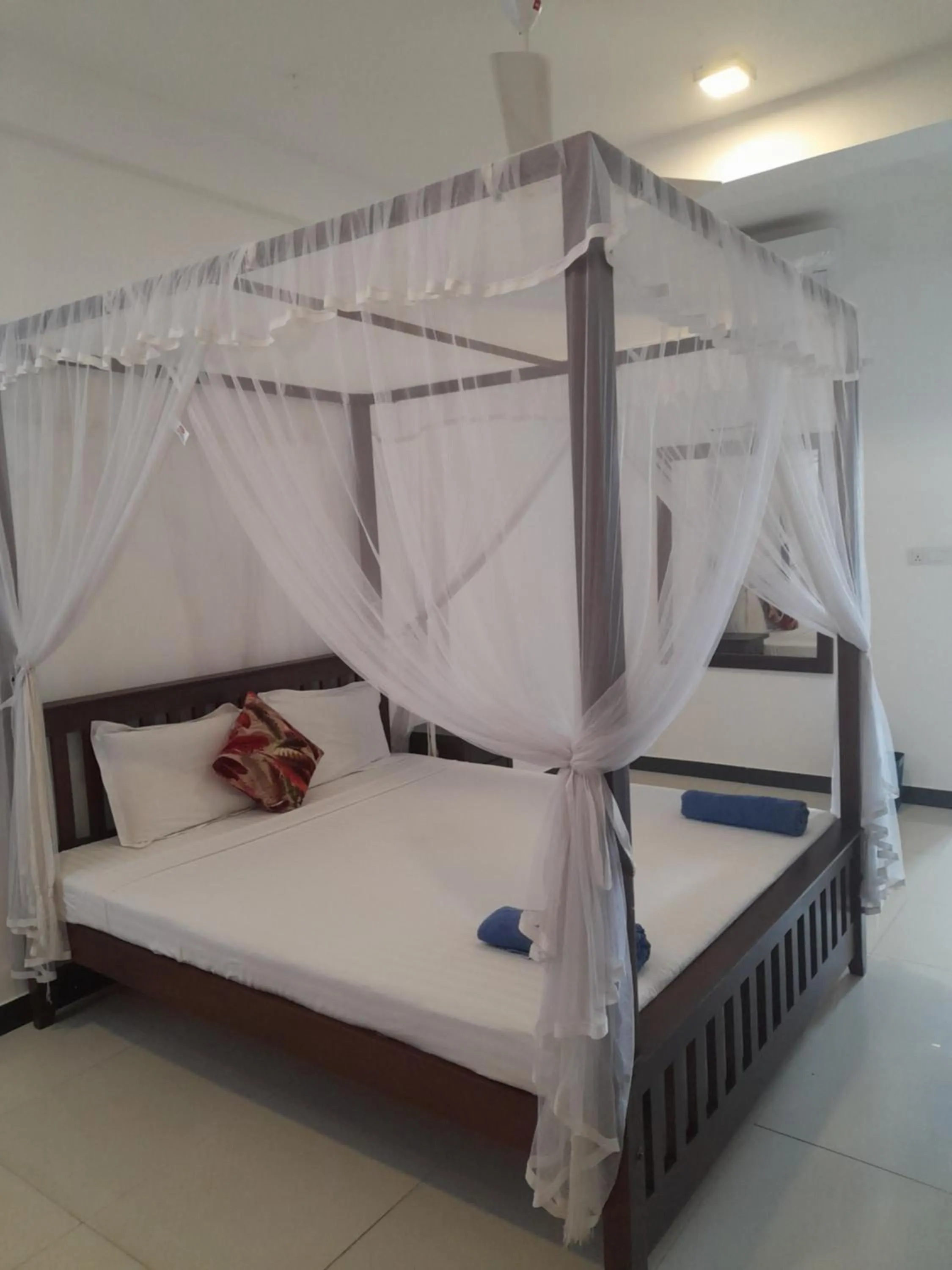 Bed in Hotel Marine at Negombo Beach