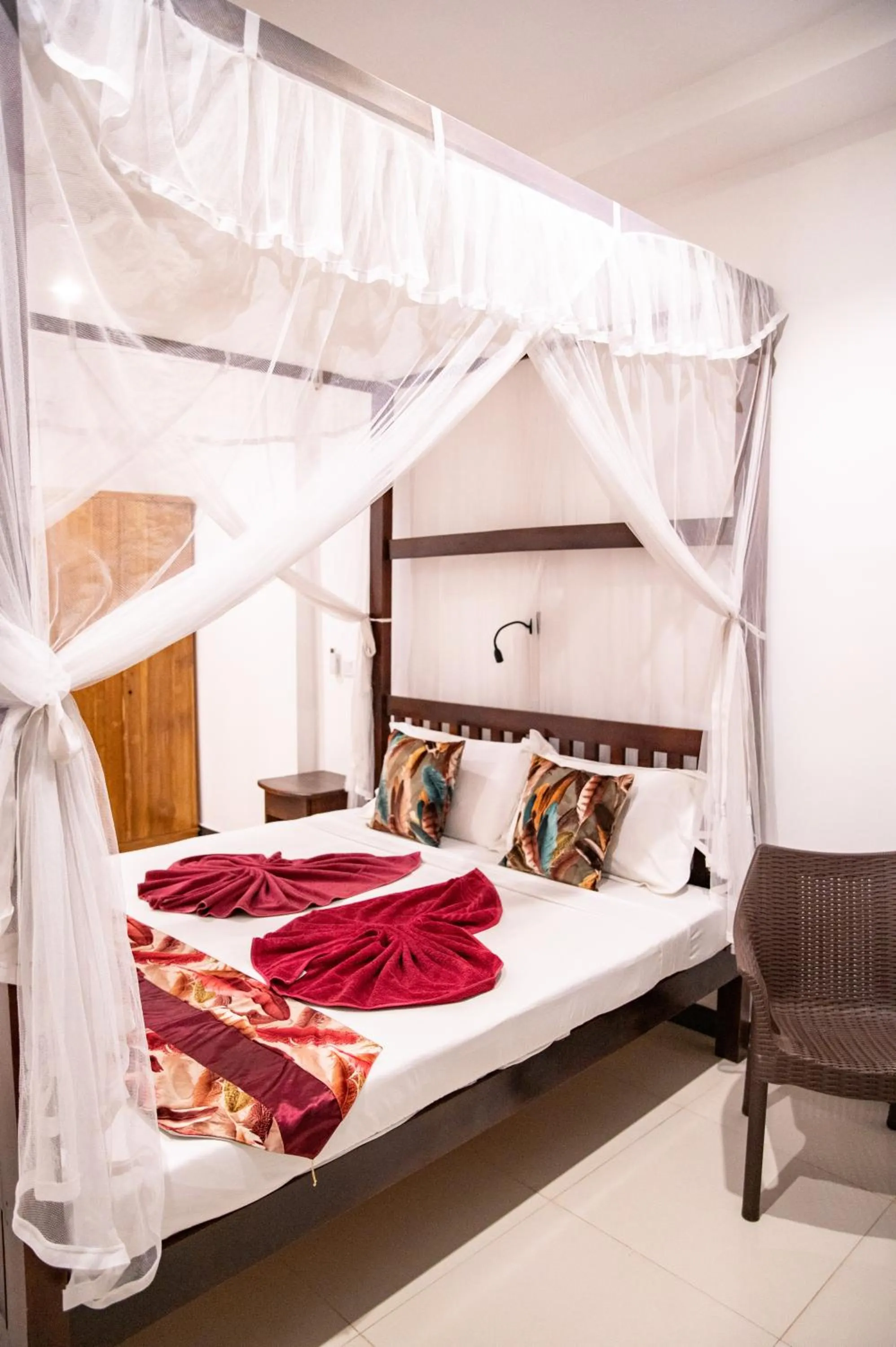 Bed in Hotel Marine at Negombo Beach