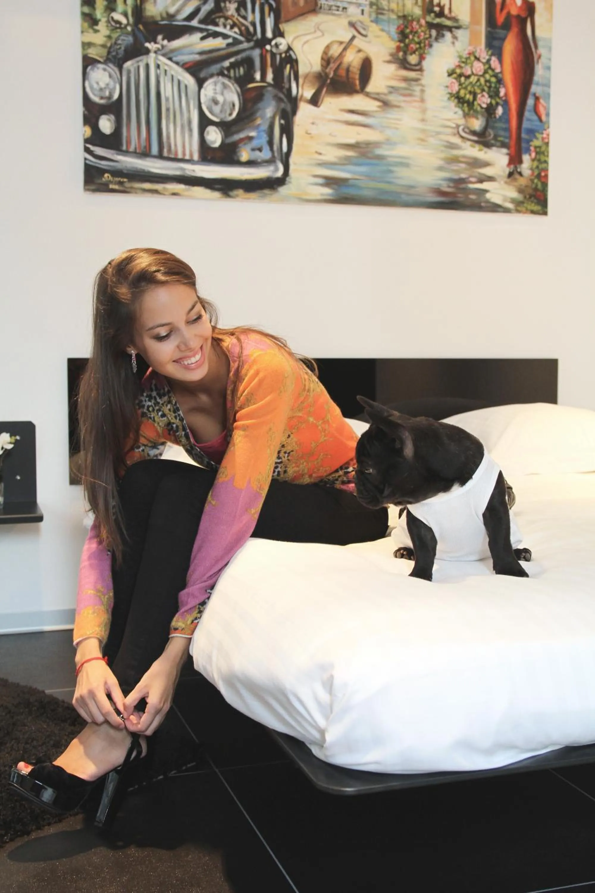 People, Bed in Hotel Grey