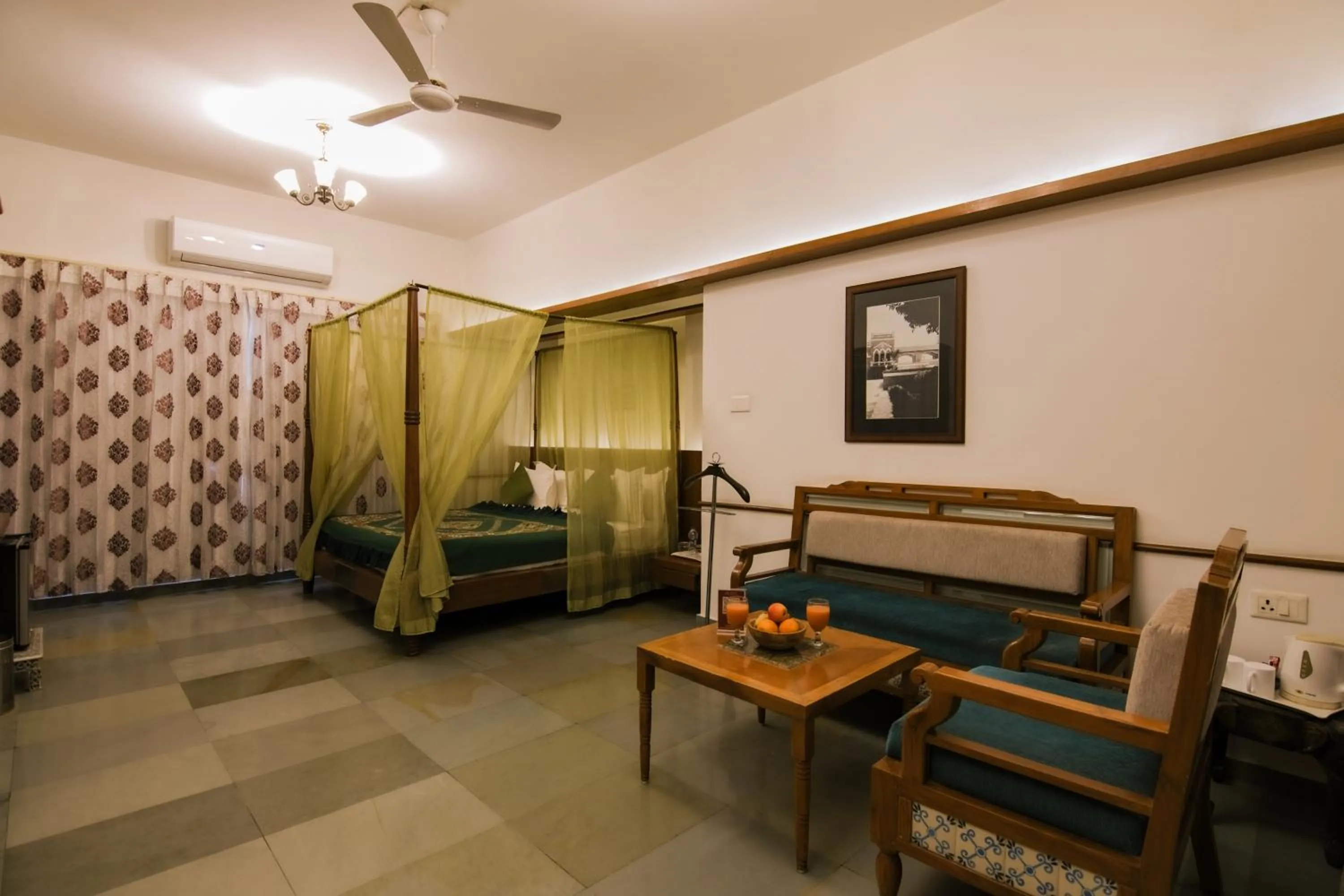 Bed in Heritage Khirasara Palace